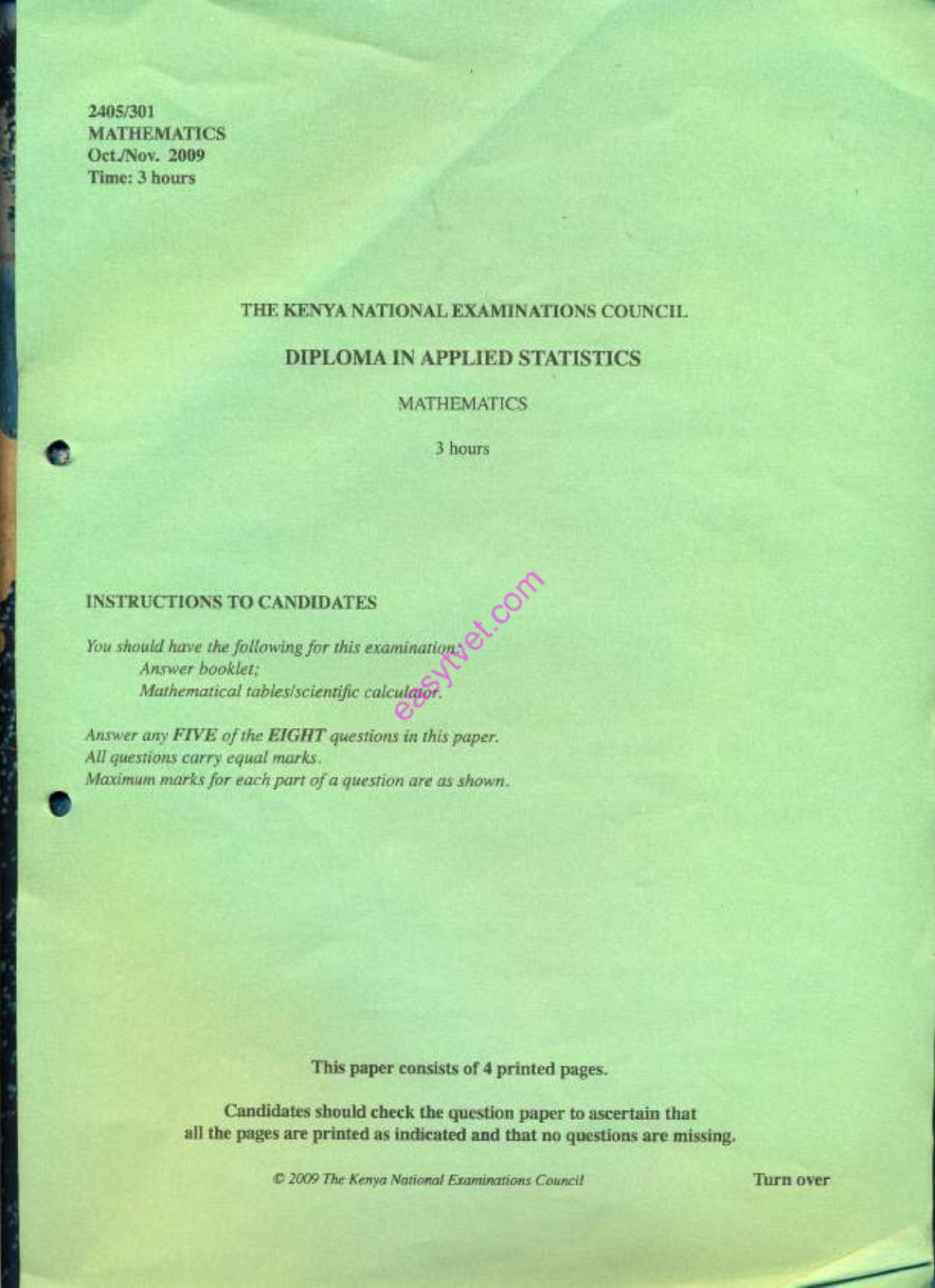 Mathematics (2000) — page 1 of 4