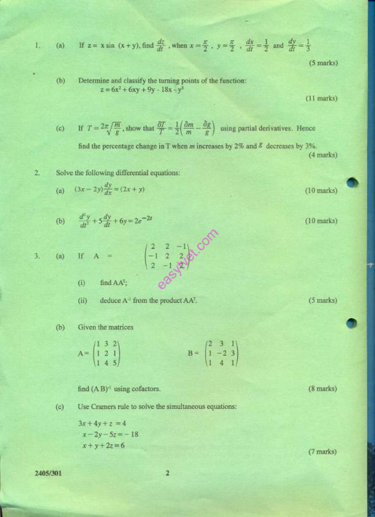 Mathematics (2000) — page 2 of 4