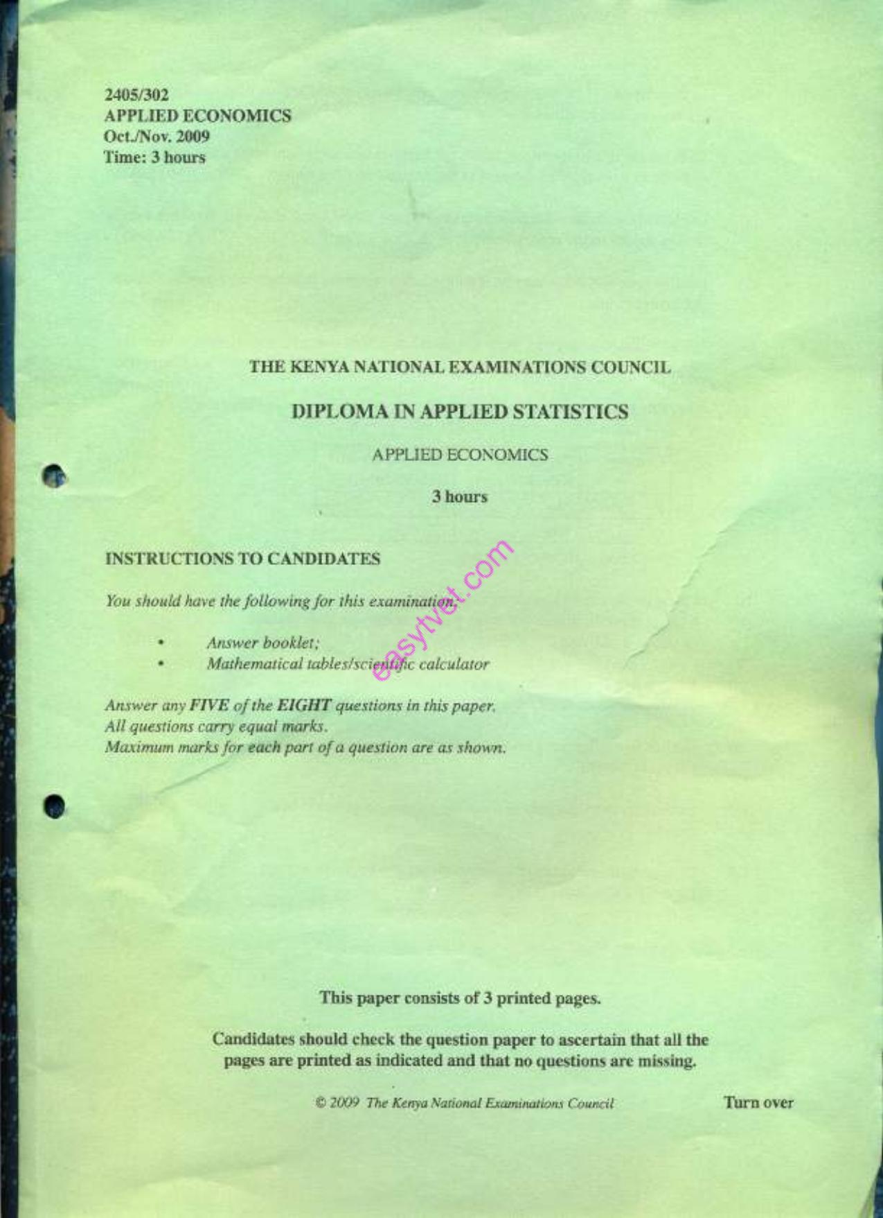 Afpplied Economics (2009) — page 1 of 3
