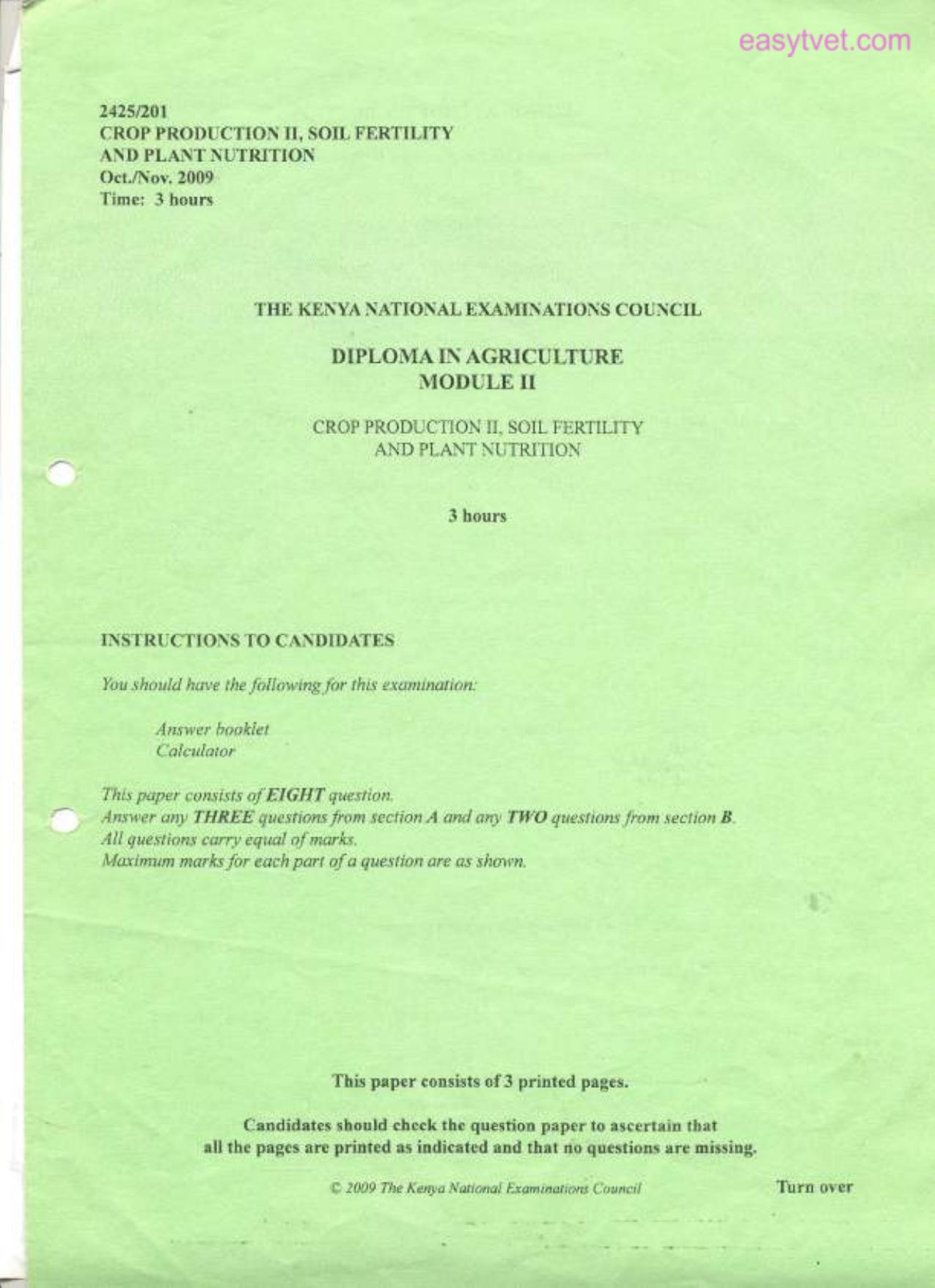 Crofp Production 11, Soil Fertility (2009) — page 1 of 3