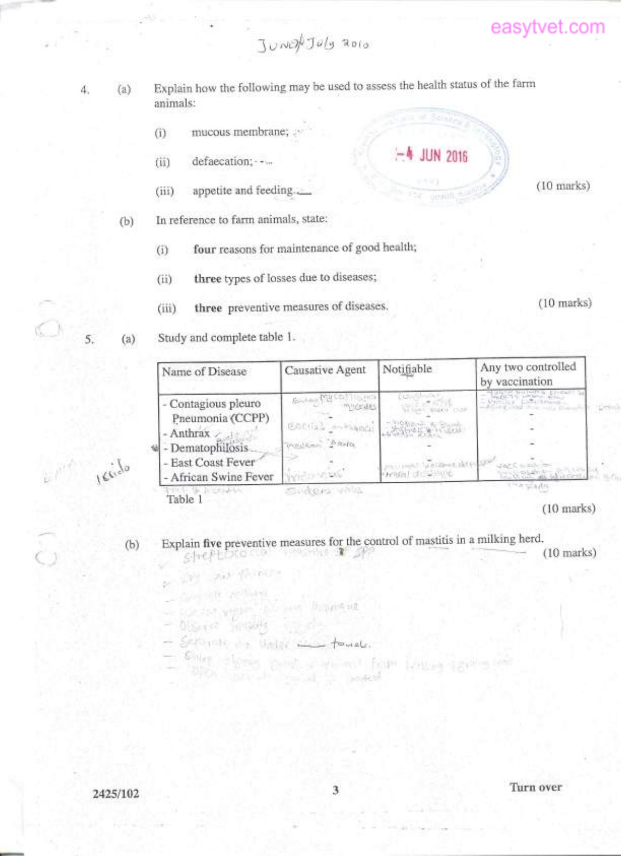 Principles of Animal Production I (2010) — page 3 of 5