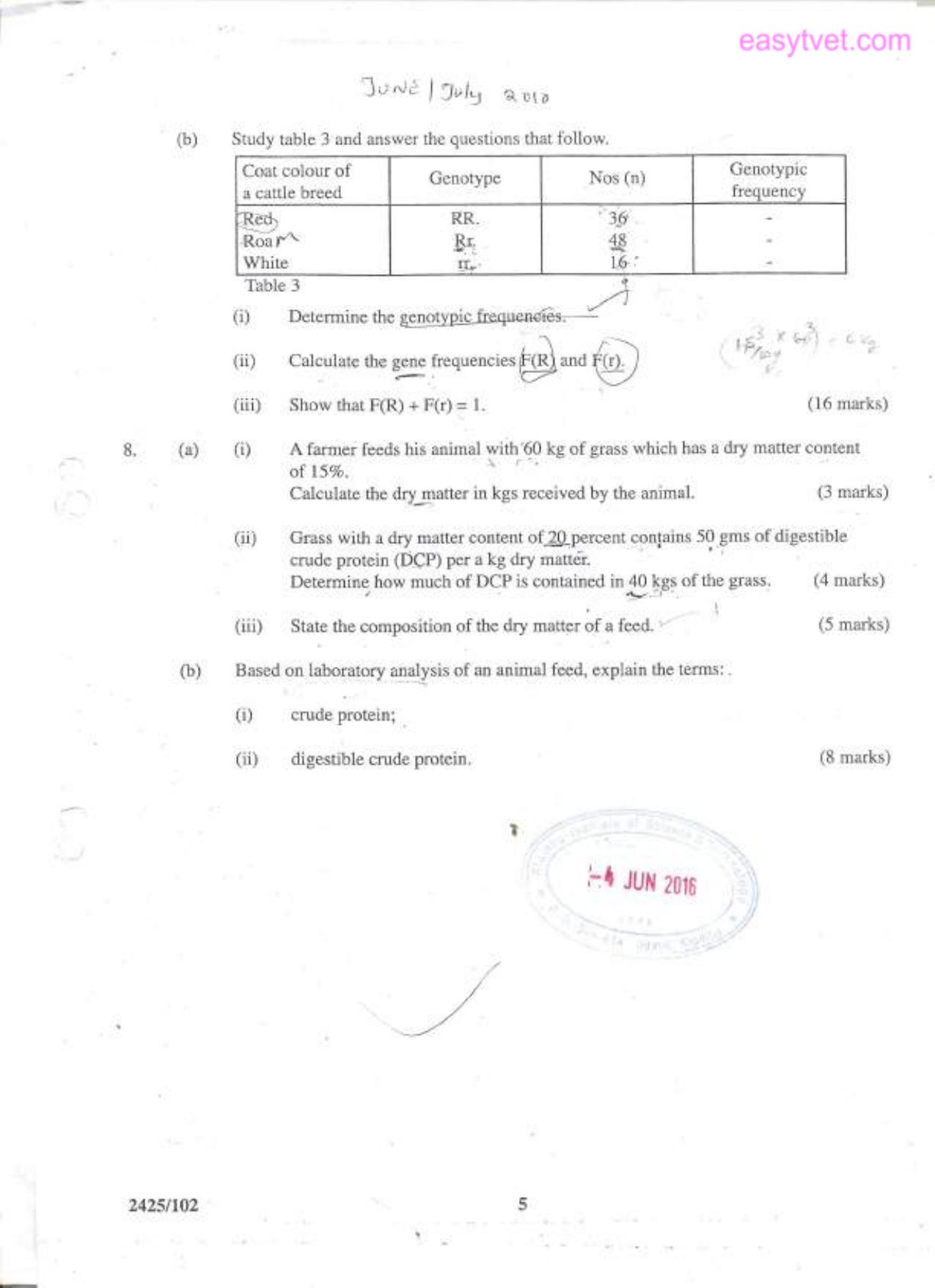 Principles of Animal Production I (2010) — page 5 of 5