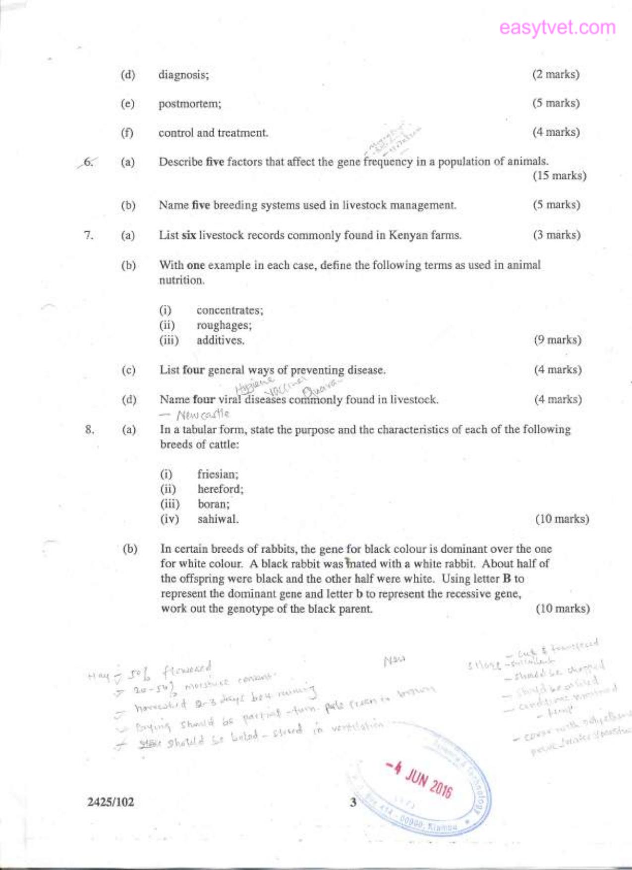 Principles of Animal Production T (2010) — page 3 of 3