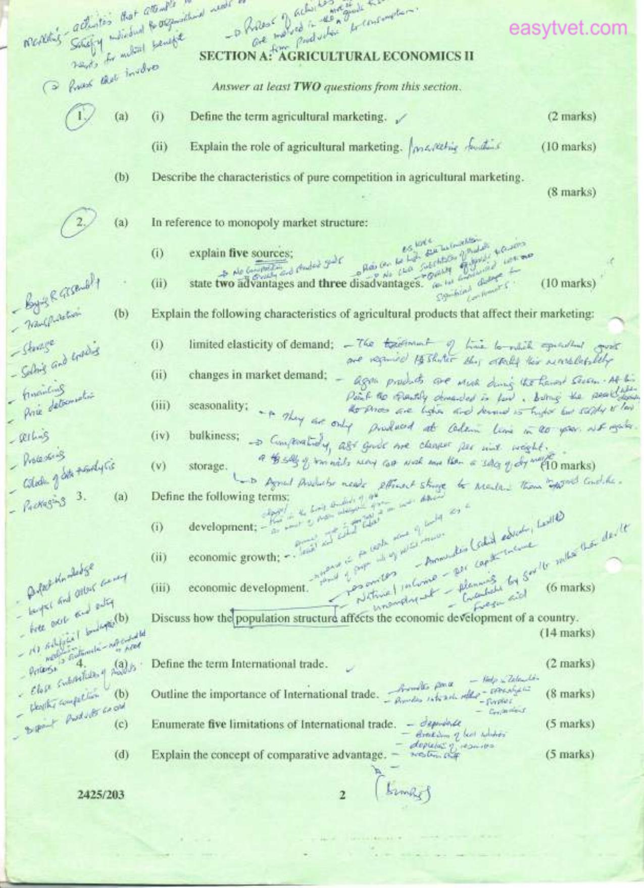 Agricultural Economics 11, Extension and Home Economics (2011) — page 2 of 3