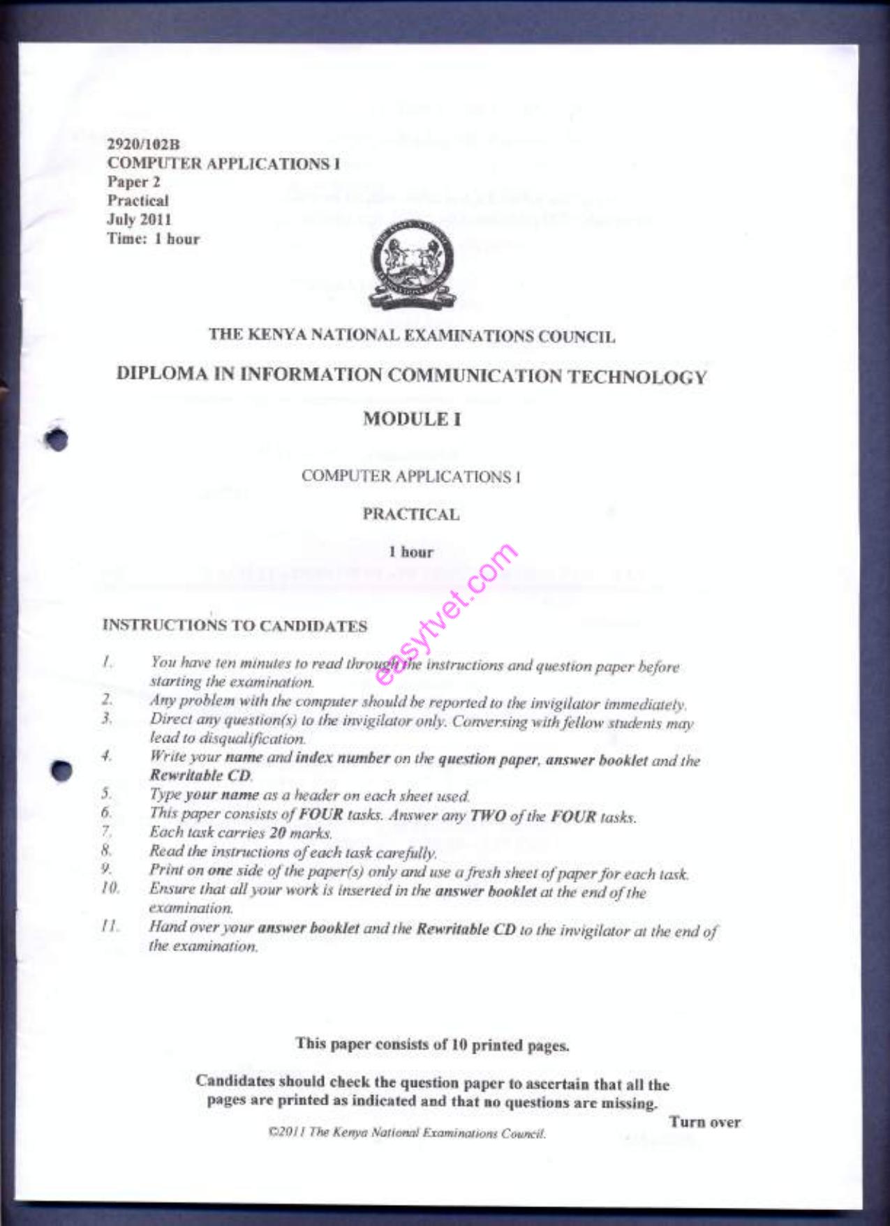 Computer Applications 1 (2011) — page 1 of 9