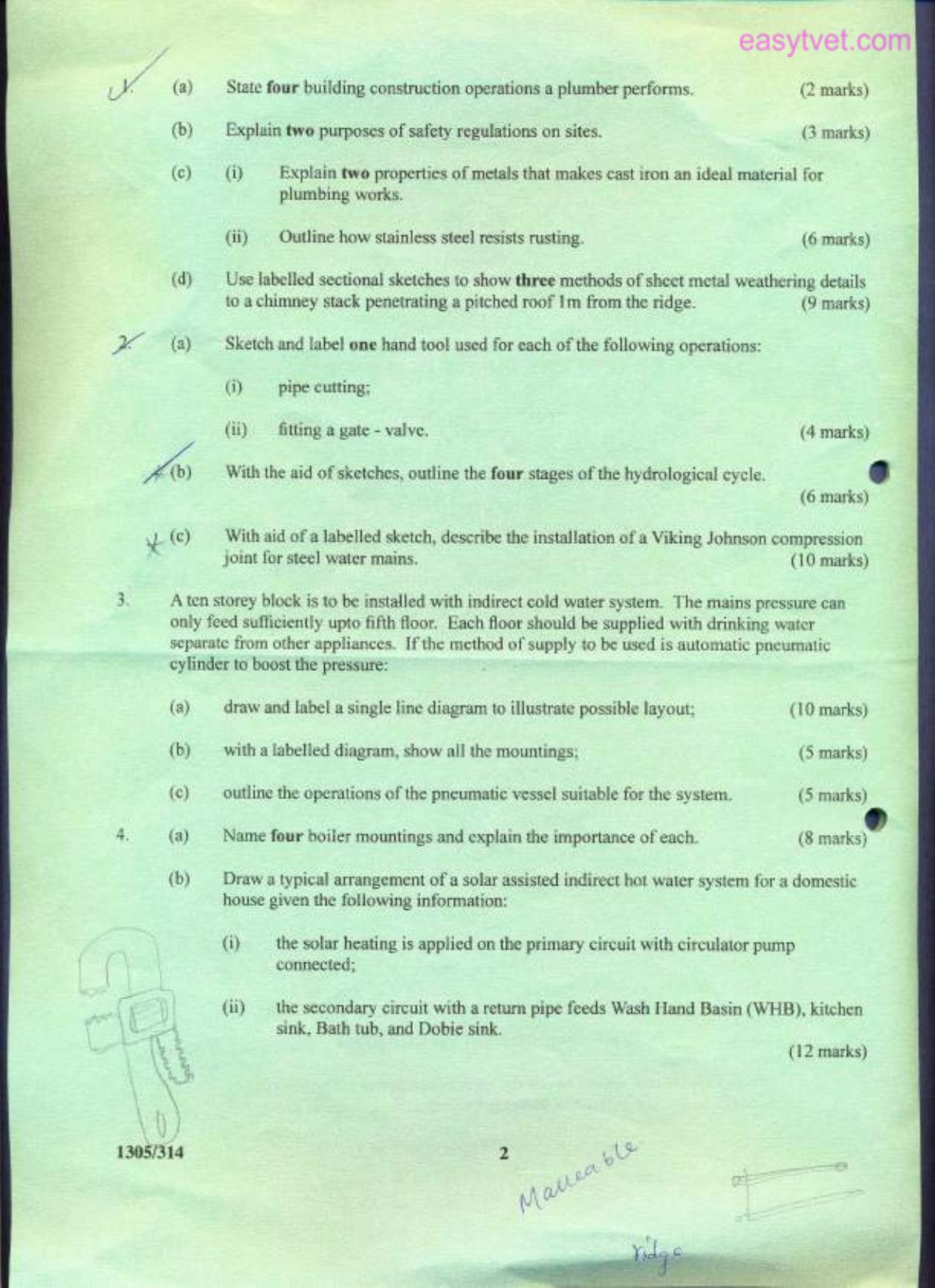 Craft Certificate in Plumbing (2011) — page 2 of 3