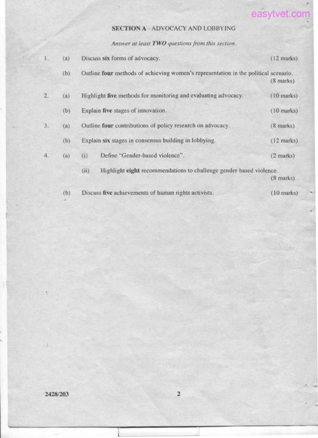 Advocuacy, Lobbying and Legal Aspects in Social Development (2011) — page 4 of 4