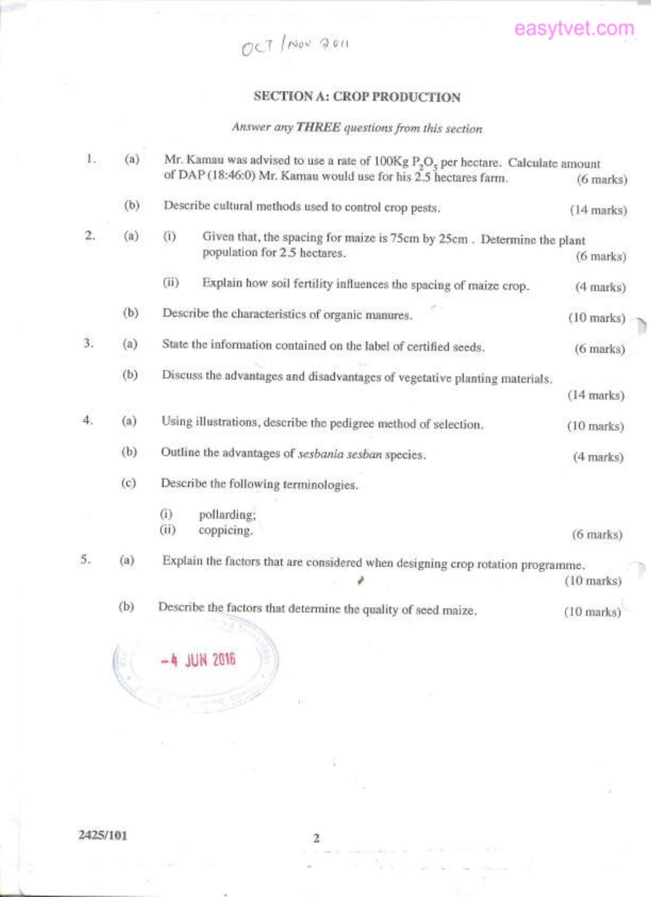 Peimciples of Crop Production I and Soil Science (2011) — page 2 of 3