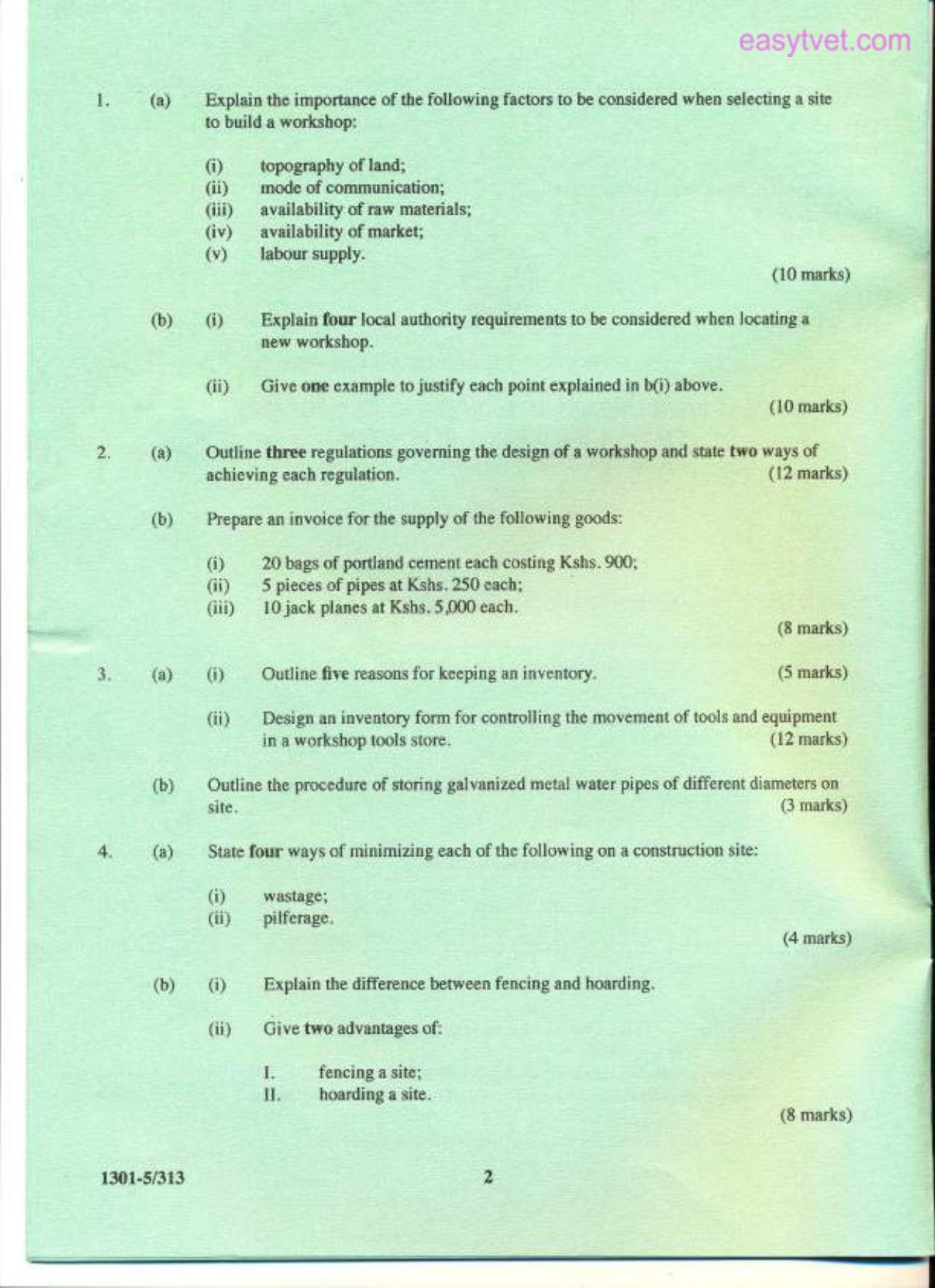 Site and Workshop Management (2012) — page 2 of 3