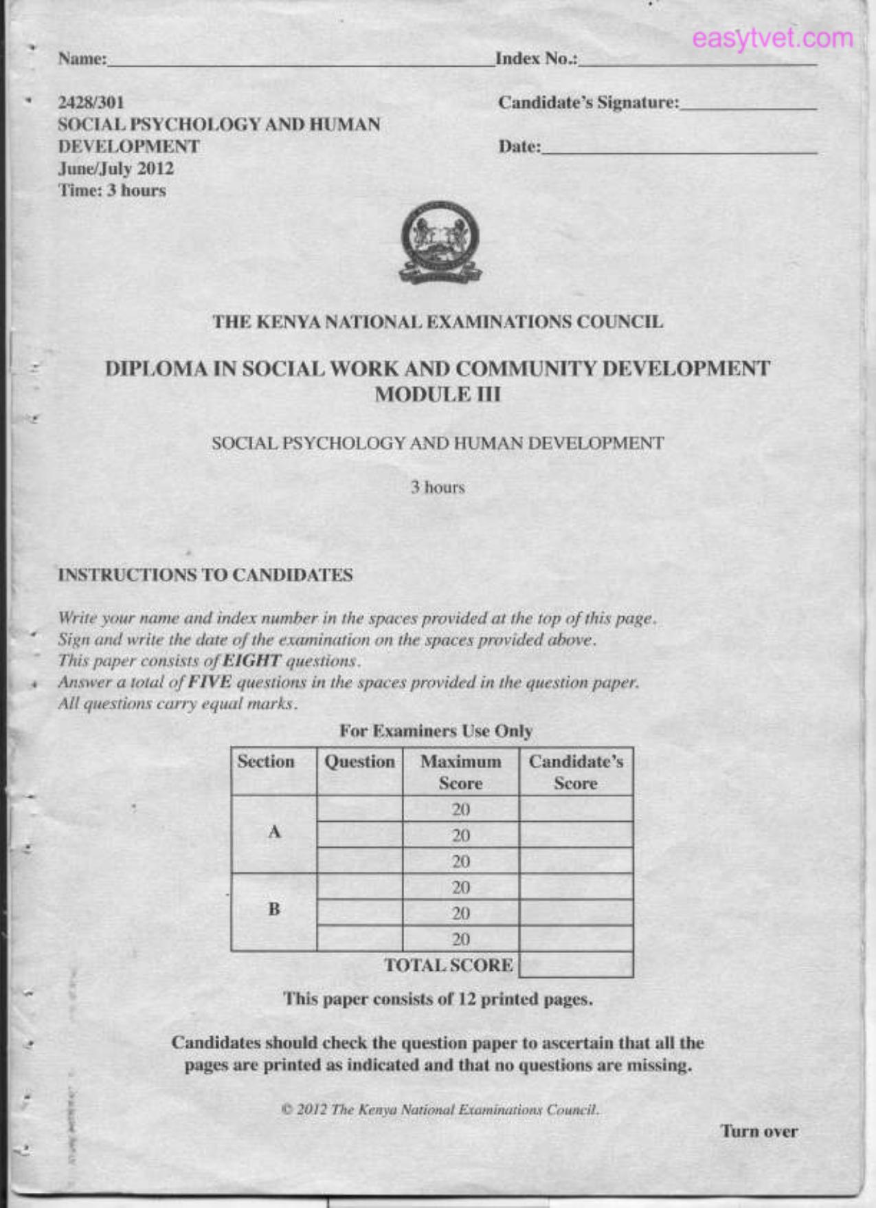 Social Psychology and Human Development (2012) — page 1 of 3