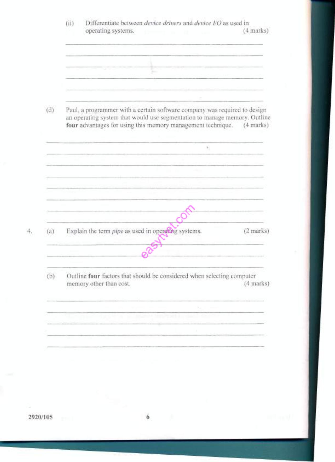 Dperating Systemms (2012) — page 6 of 14