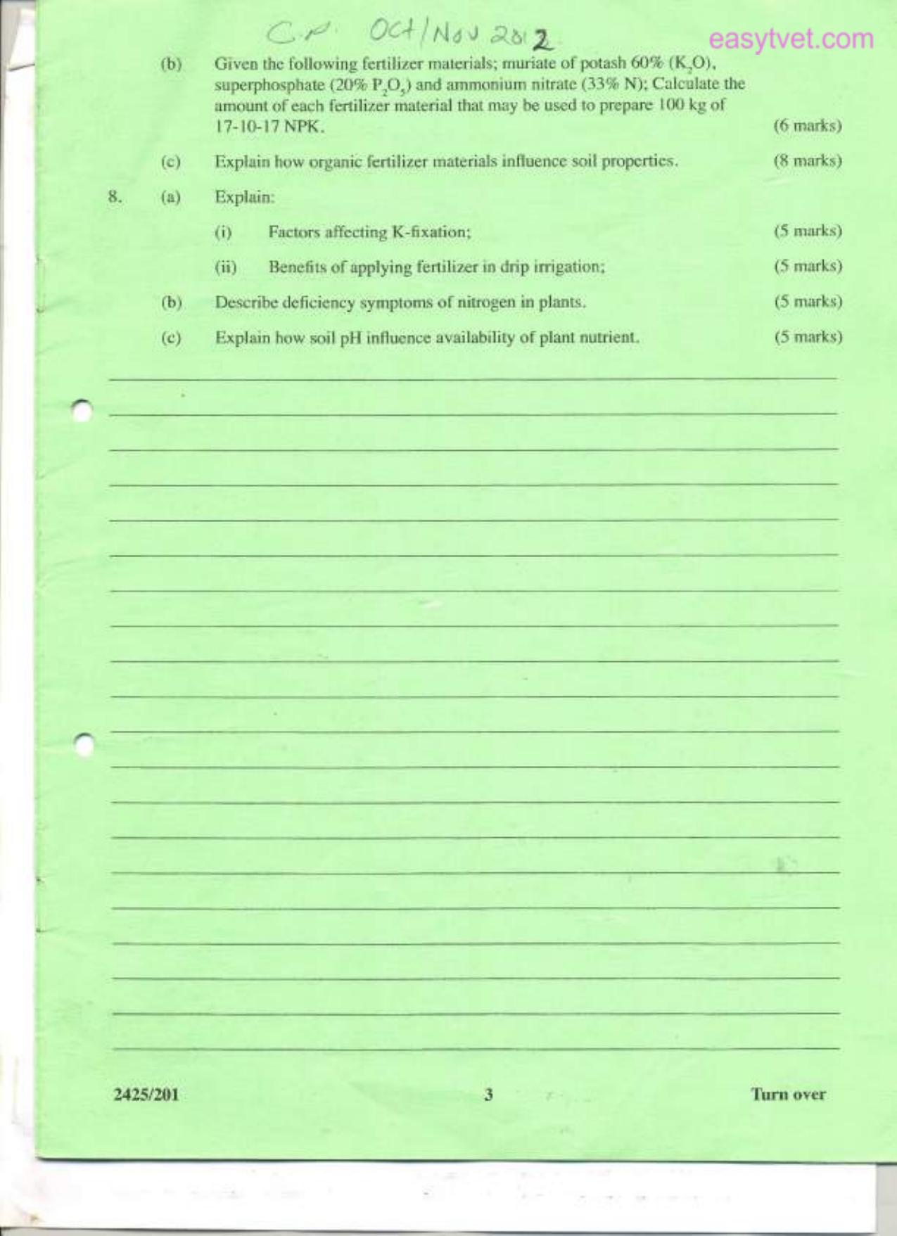 Crop Production I, Soil Fertility (2012) — page 3 of 3