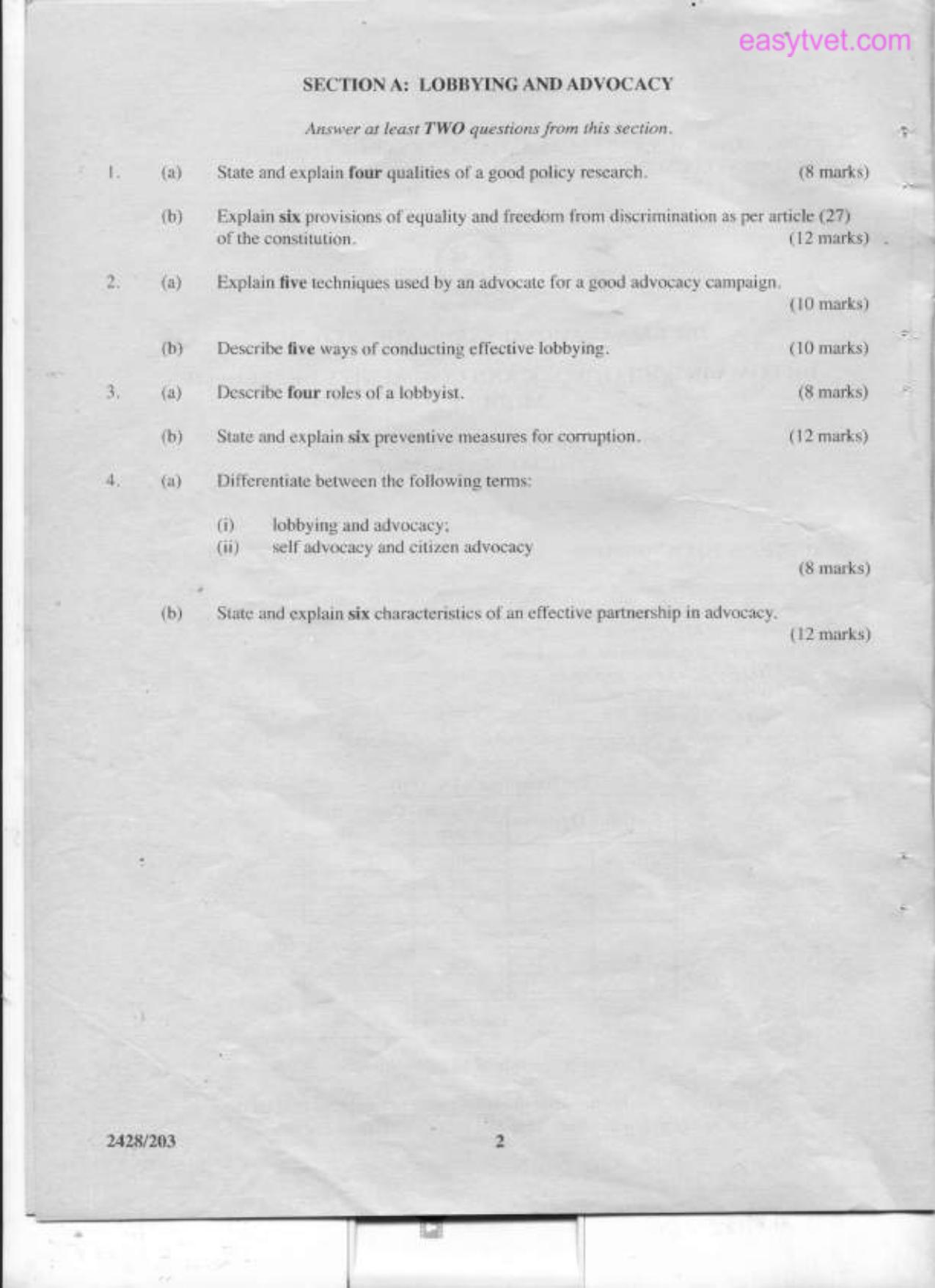 Lobbying, Advocacy and Legal Aspects — page 2 of 3