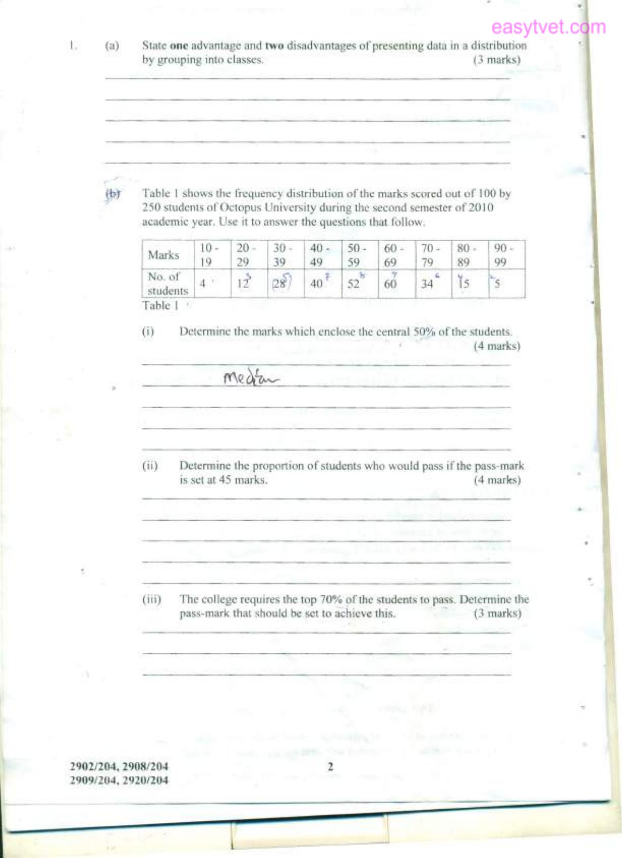 Quantitative Methods (2012) — page 2 of 13