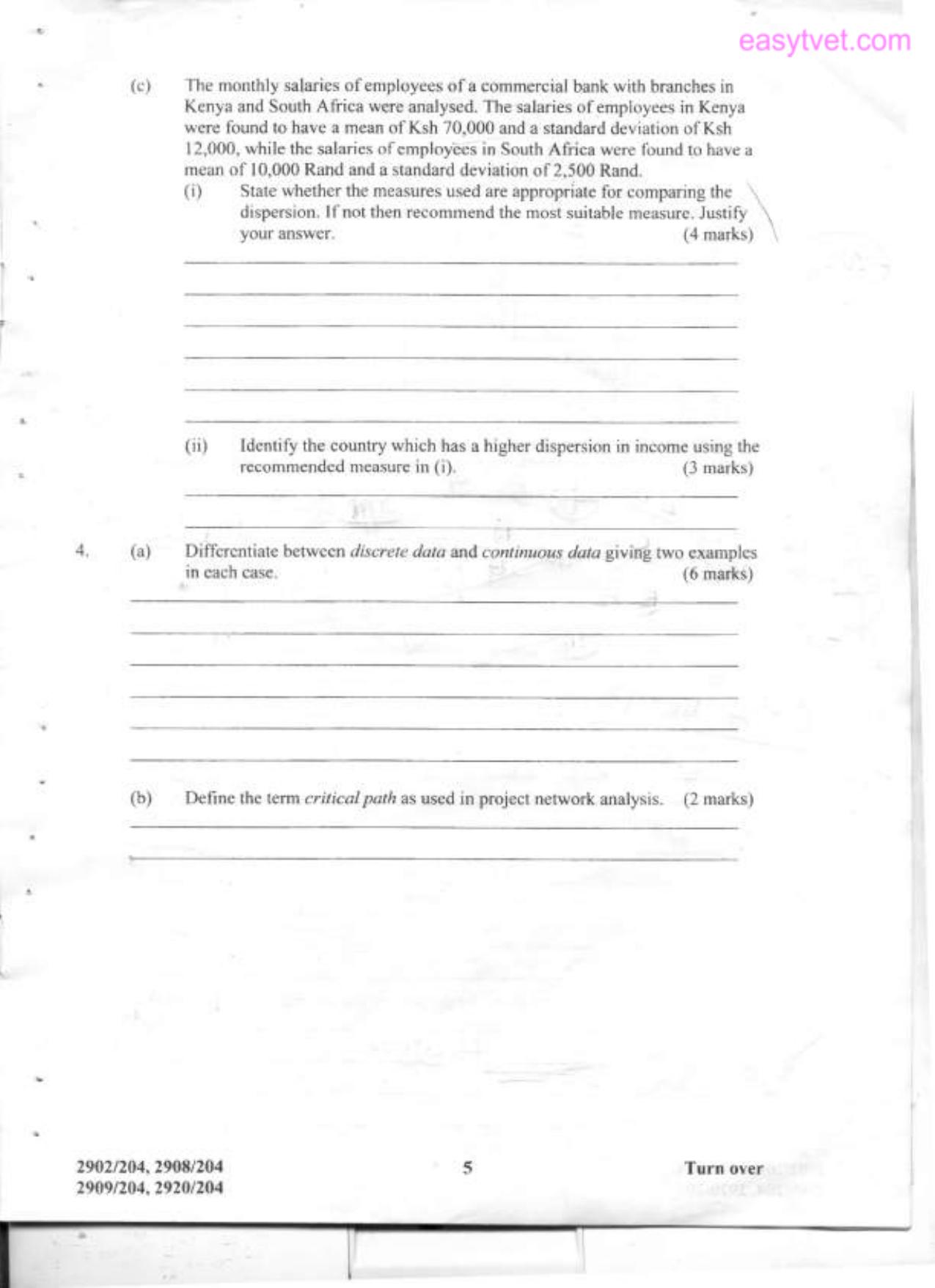 Quantitative Methods (2012) — page 5 of 13