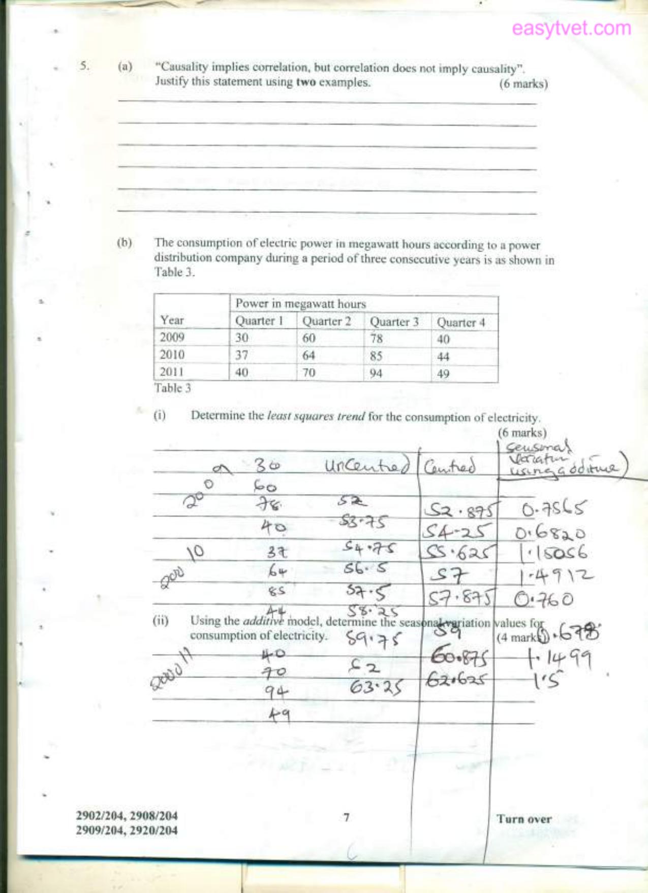 Quantitative Methods (2012) — page 7 of 13
