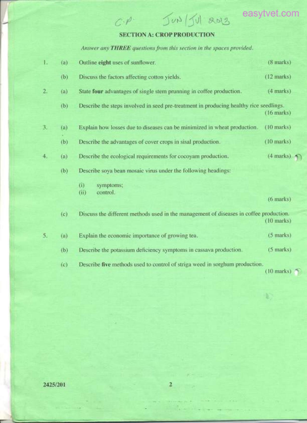 Crop Production, Soil Fertility and Plant Nutrition (2013) — page 2 of 3