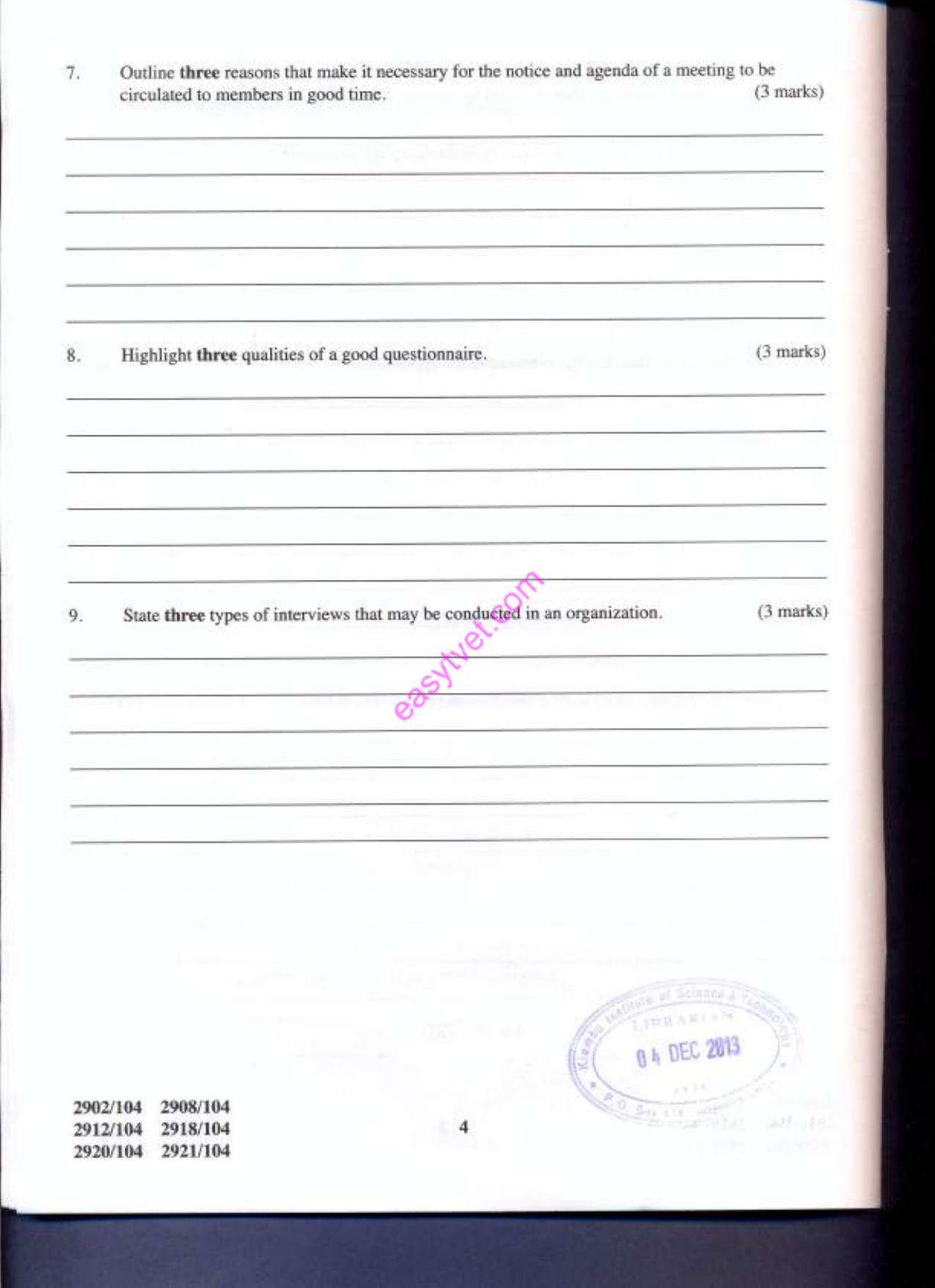 Diploma in Information Communication Technology (2013) — page 4 of 7