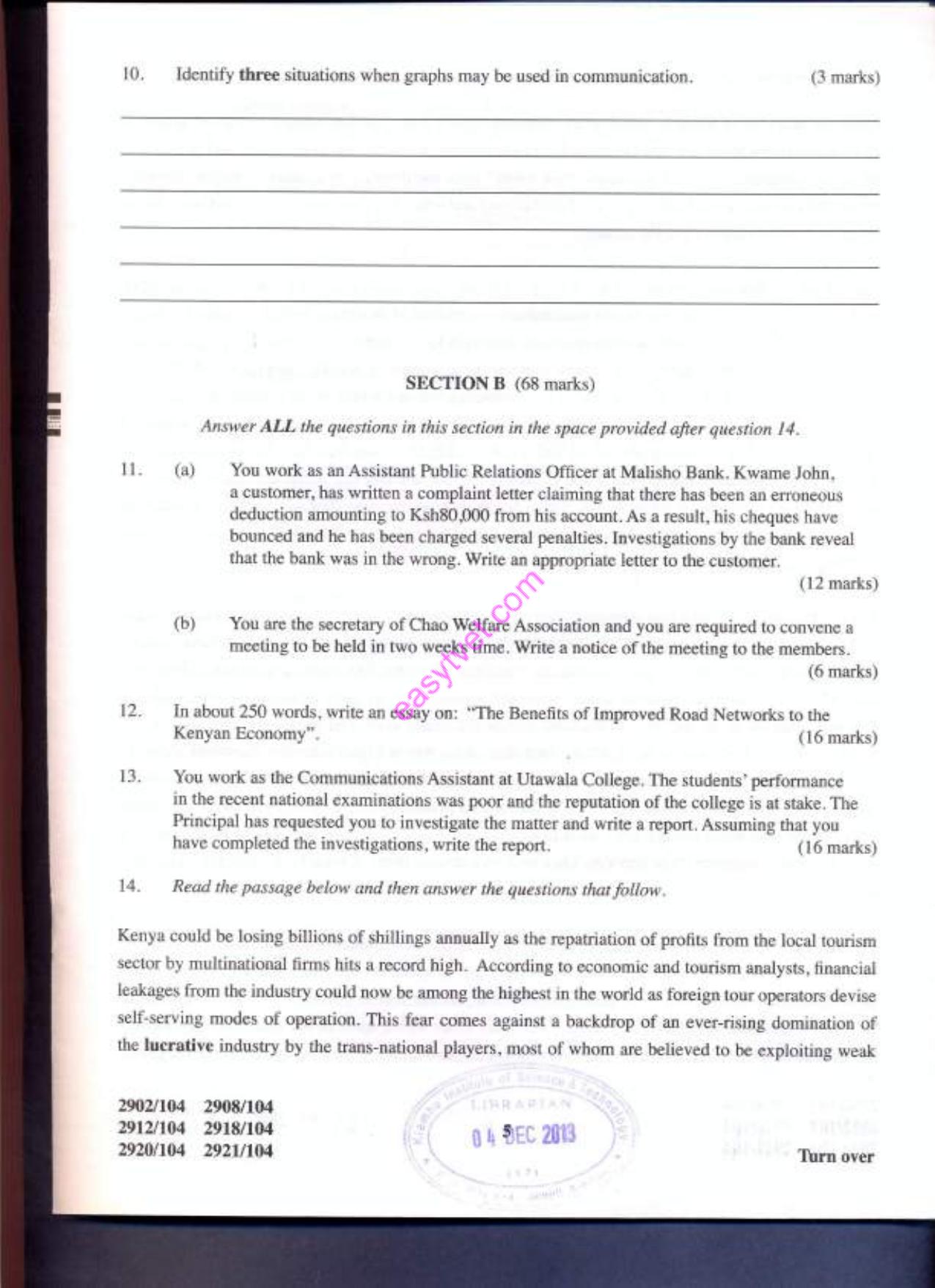 Diploma in Information Communication Technology (2013) — page 5 of 7