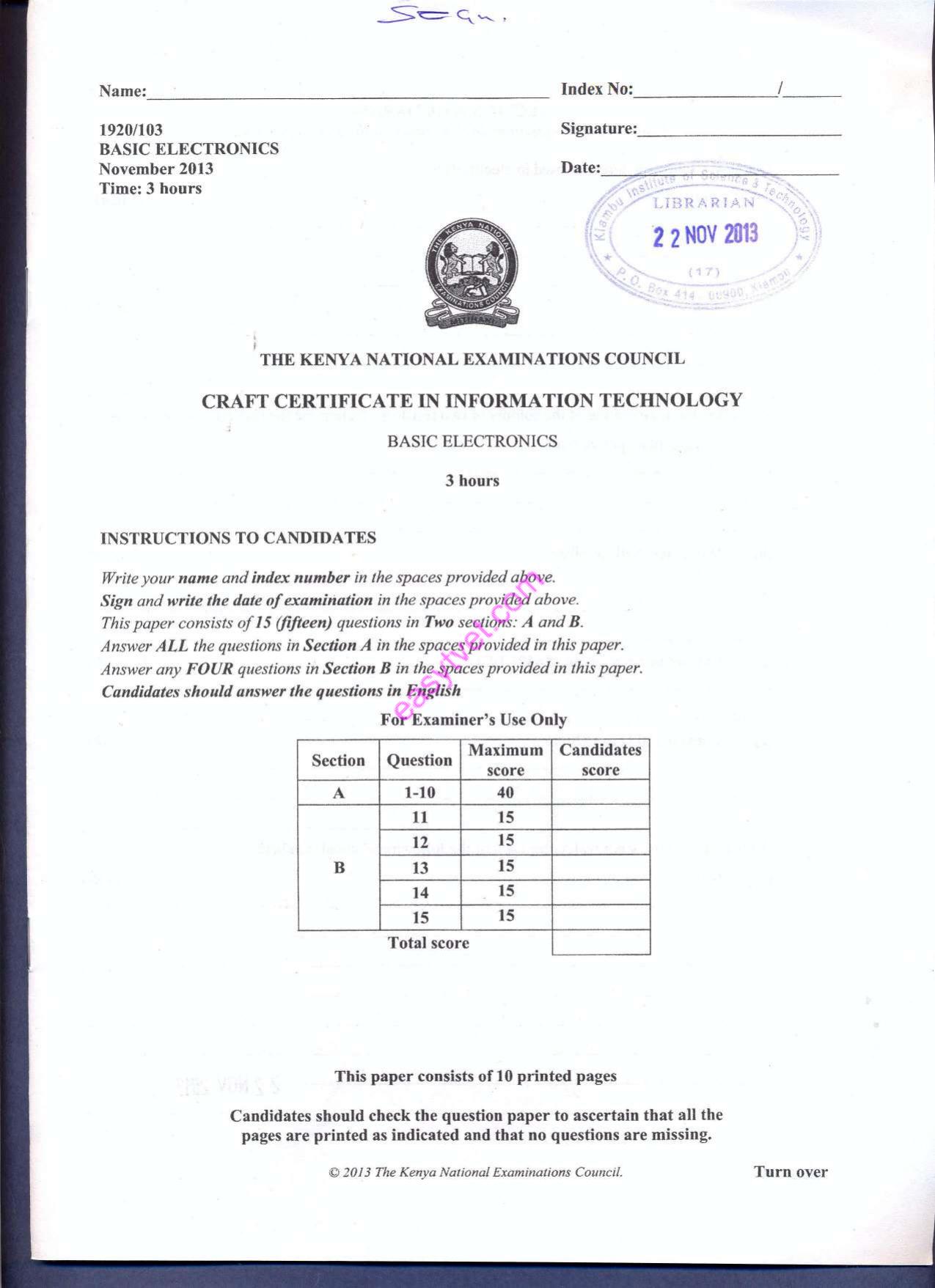 Basic Electronics (2013) — page 1 of 10