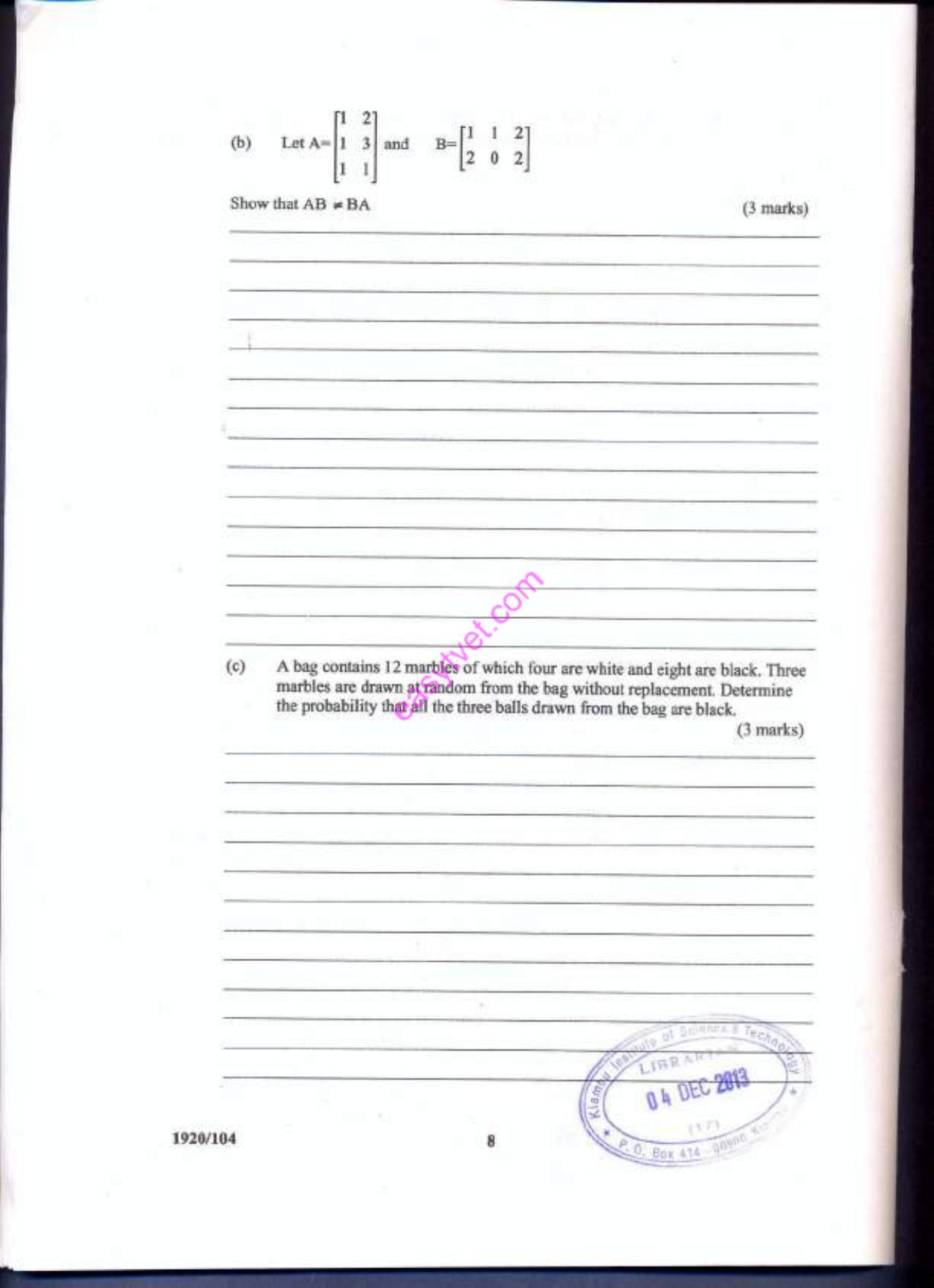 Mathematics (2013) — page 8 of 13