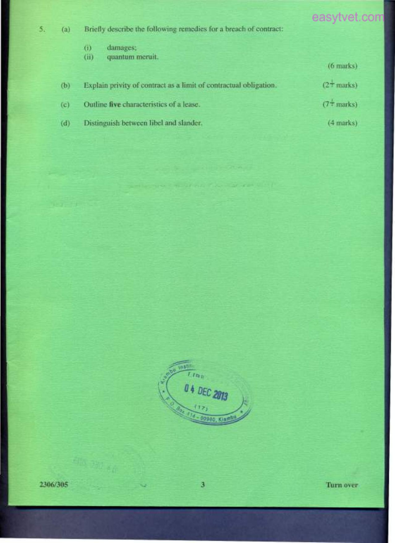 Butlding Economics, Construction Law, Estimating and Costing (2013) — page 3 of 6