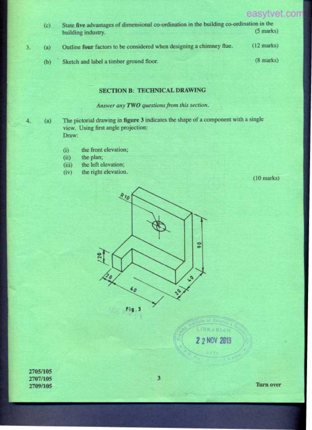 Building Construction I, Technical Deawing and Construction Plant (2013) — page 3 of 7