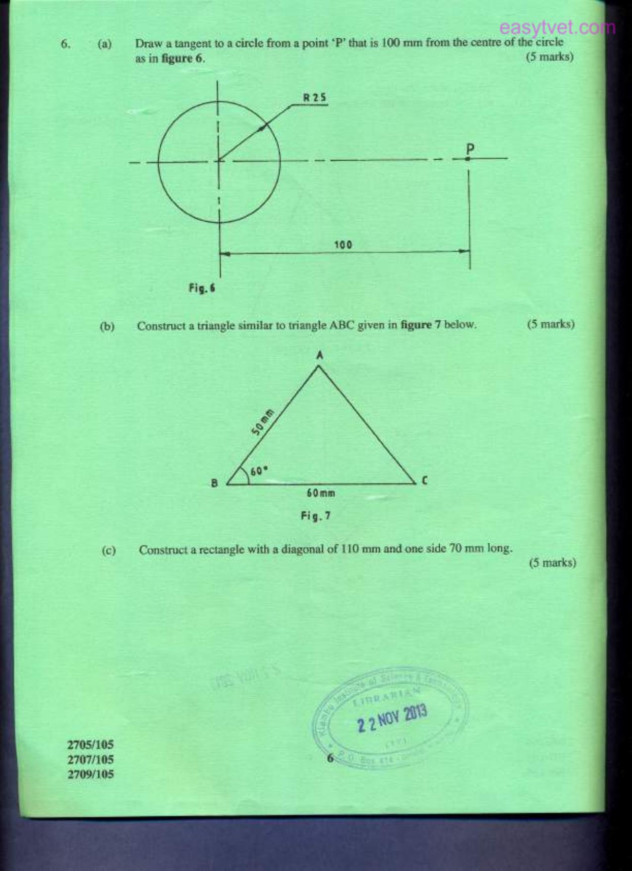 Building Construction I, Technical Deawing and Construction Plant (2013) — page 6 of 7