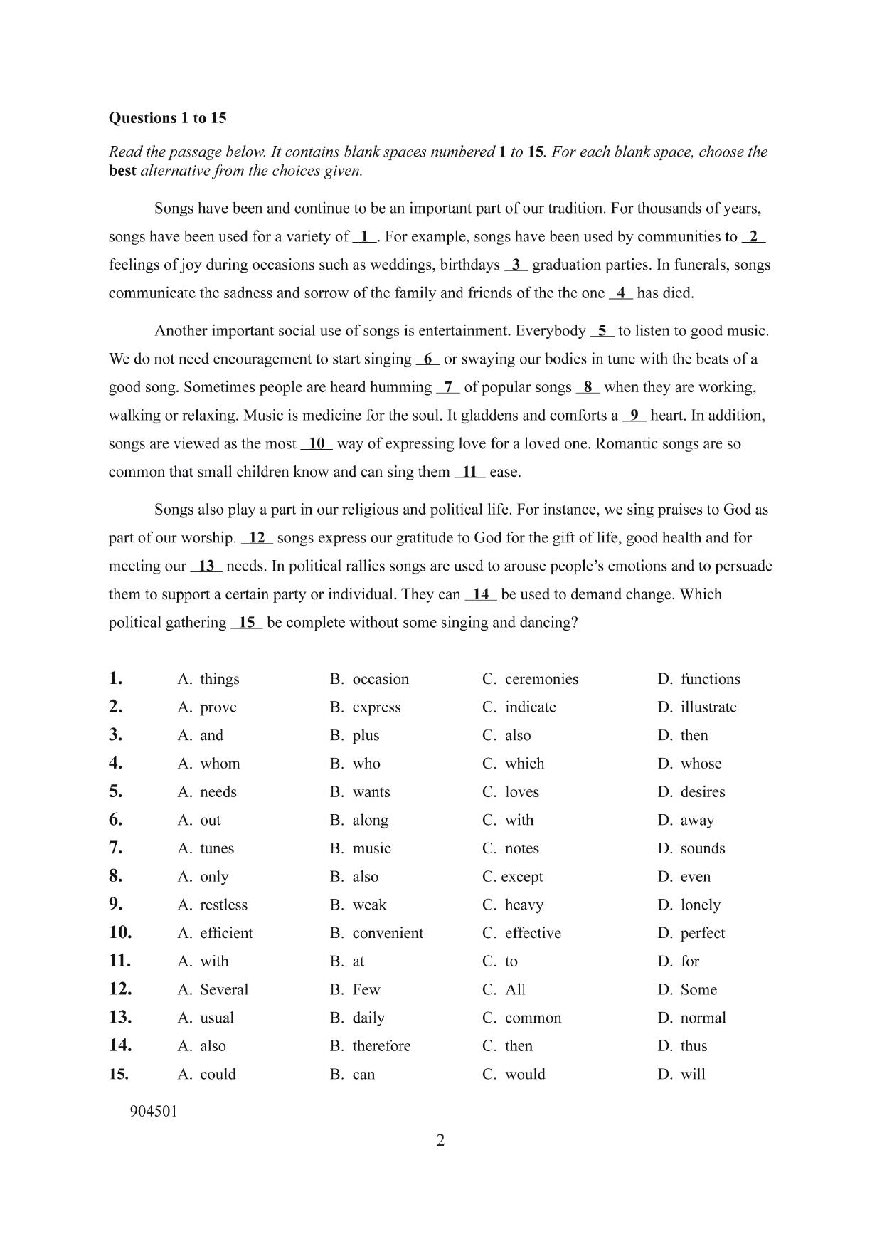 3.0 English Section A Language (2014) — page 2 of 7