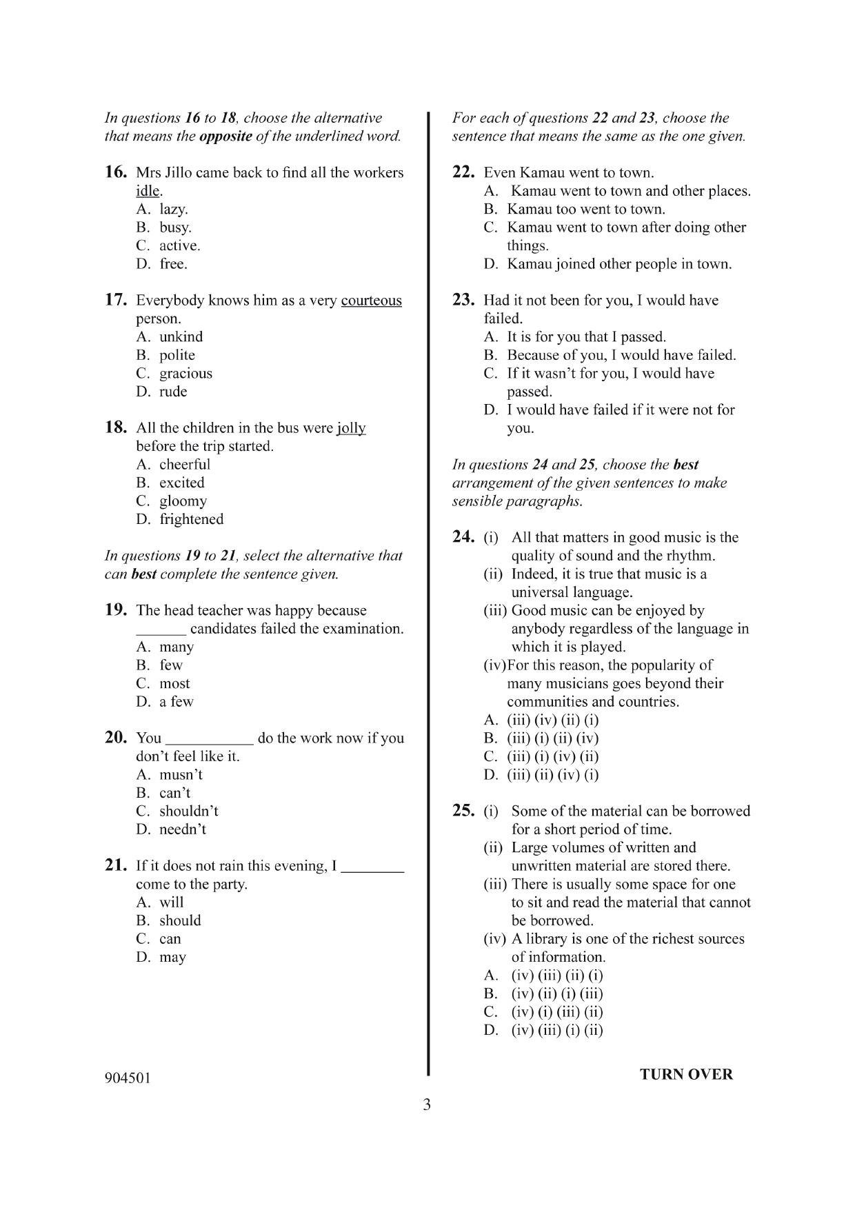 3.0 English Section A Language (2014) — page 3 of 7