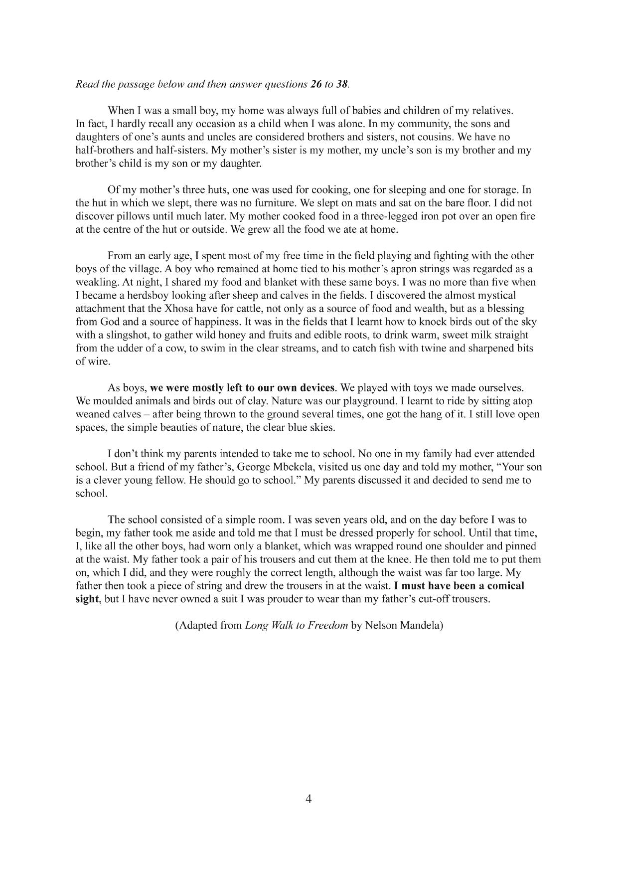 3.0 English Section A Language (2014) — page 4 of 7