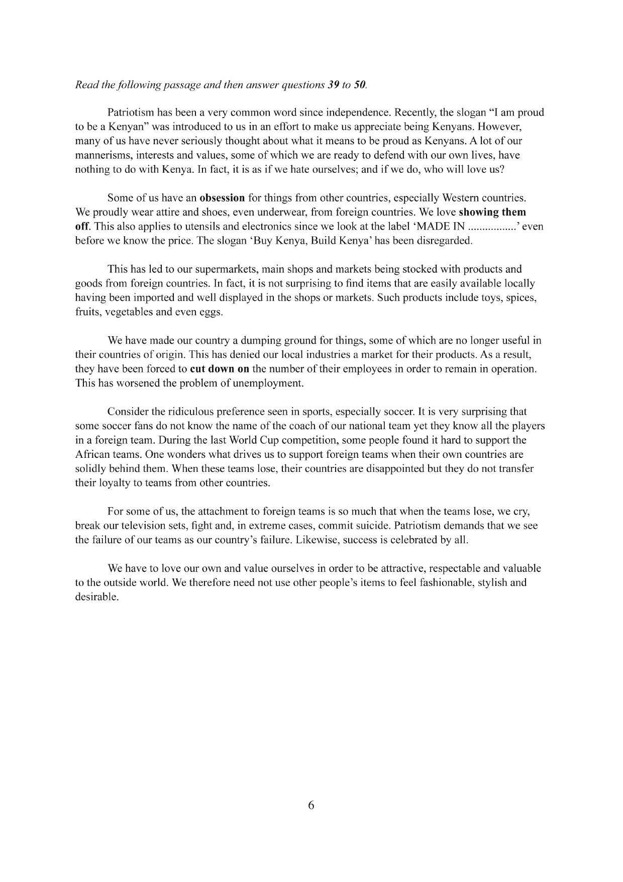 3.0 English Section A Language (2014) — page 6 of 7