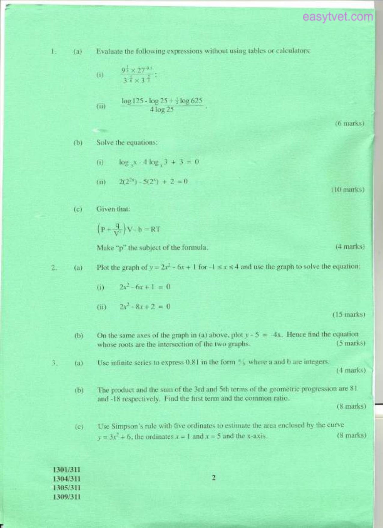 Mathematics (2014) — page 2 of 5