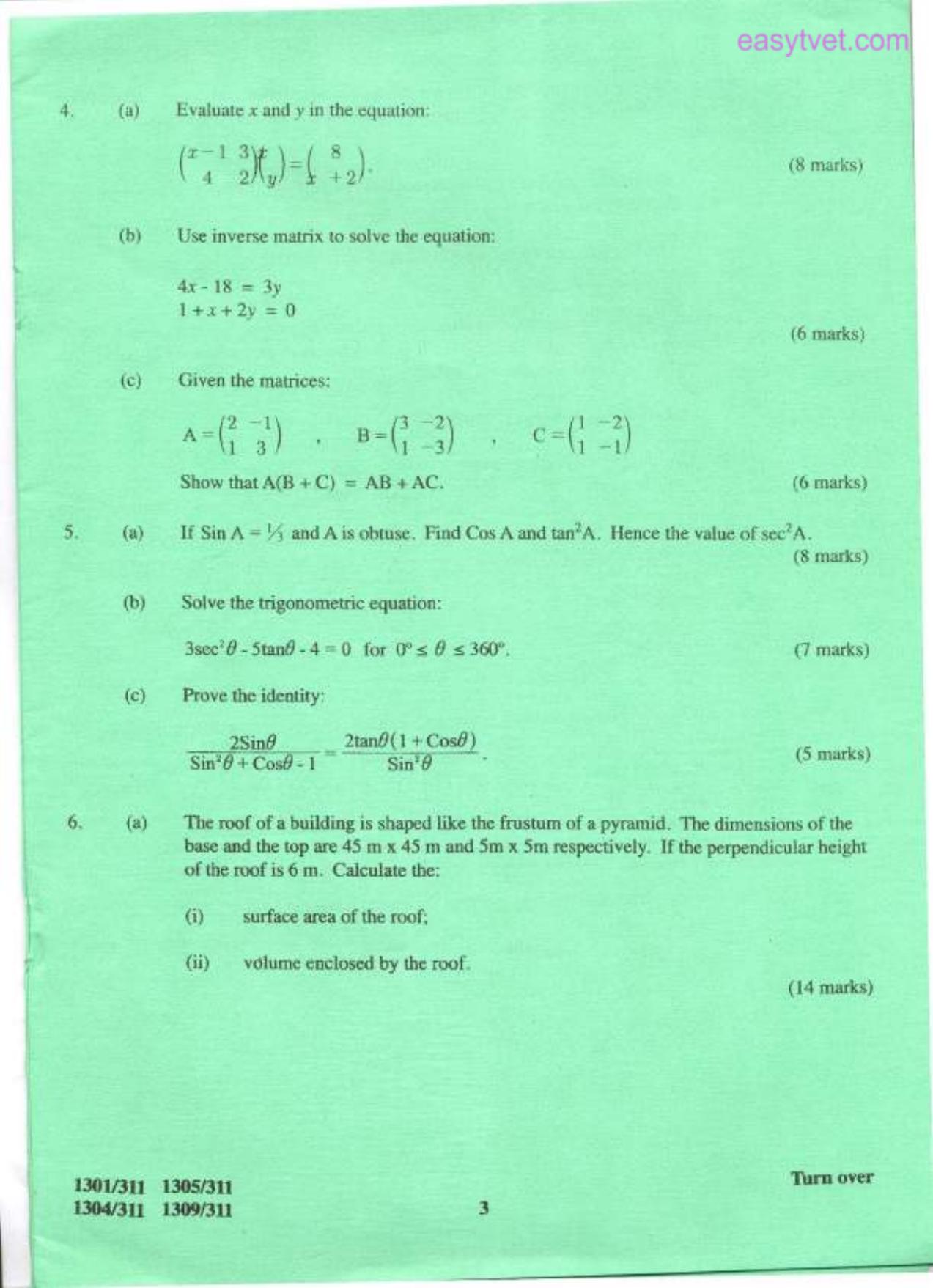 Mathematics (2014) — page 3 of 5