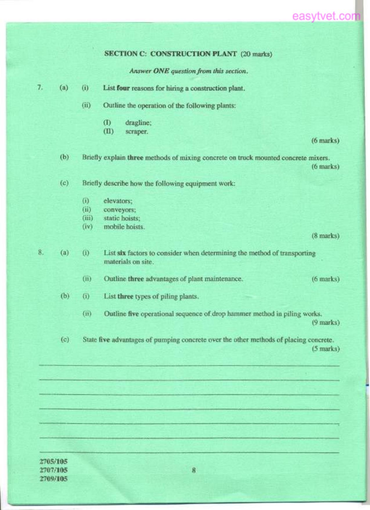 Building Construction 1, Technical Drawing and Construction Plant (2004) — page 8 of 8