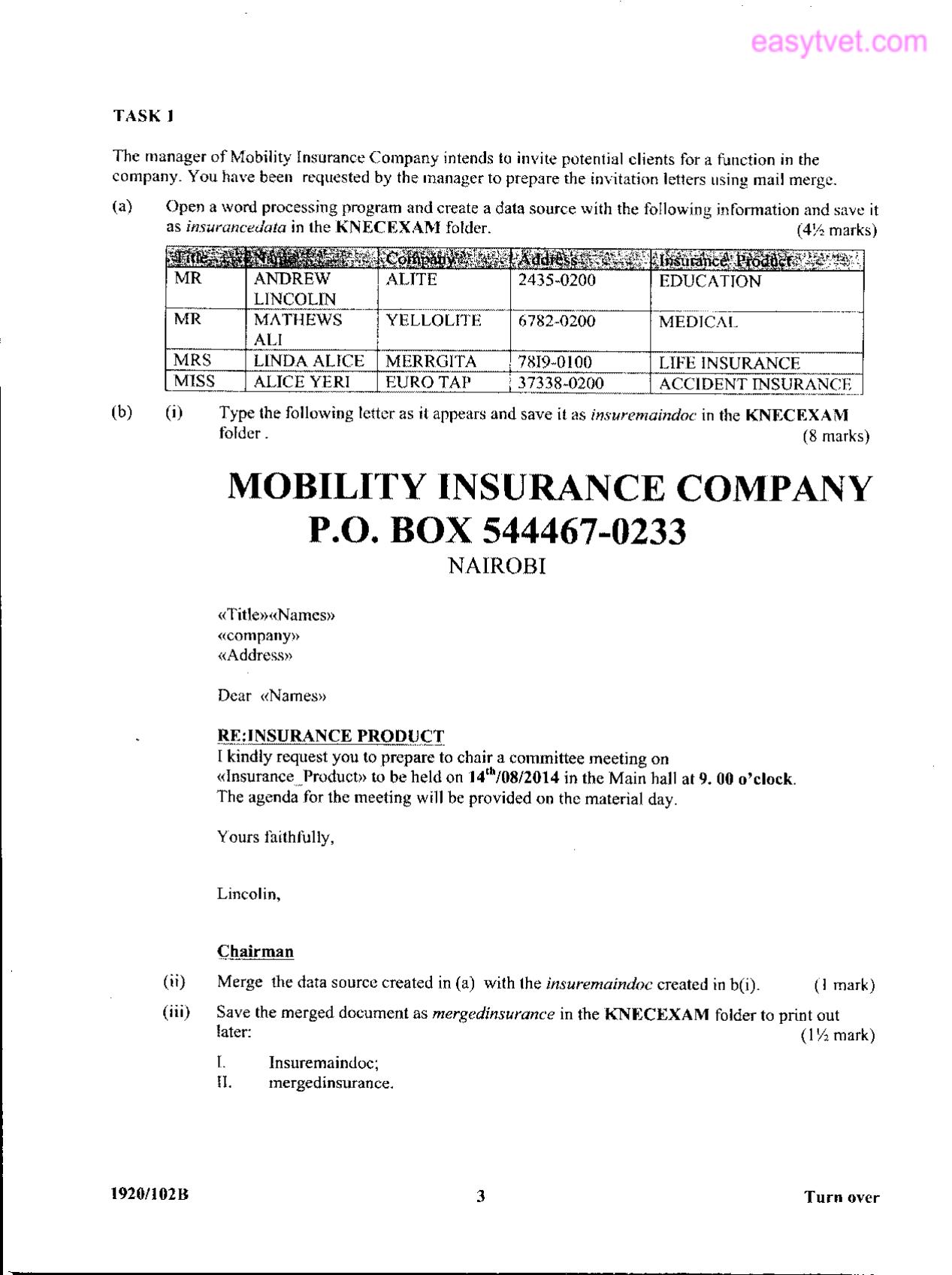 Miss Alice Yeri Euroq Tap 1 37338-0200 Accident Insurance (2014) — page 1 of 6