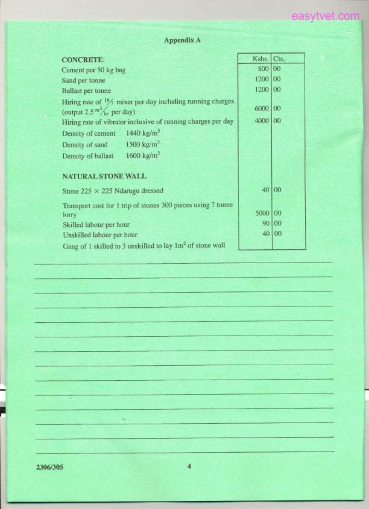 Building Economics, Construction Law, Estimating and Costing (2014) — page 4 of 4