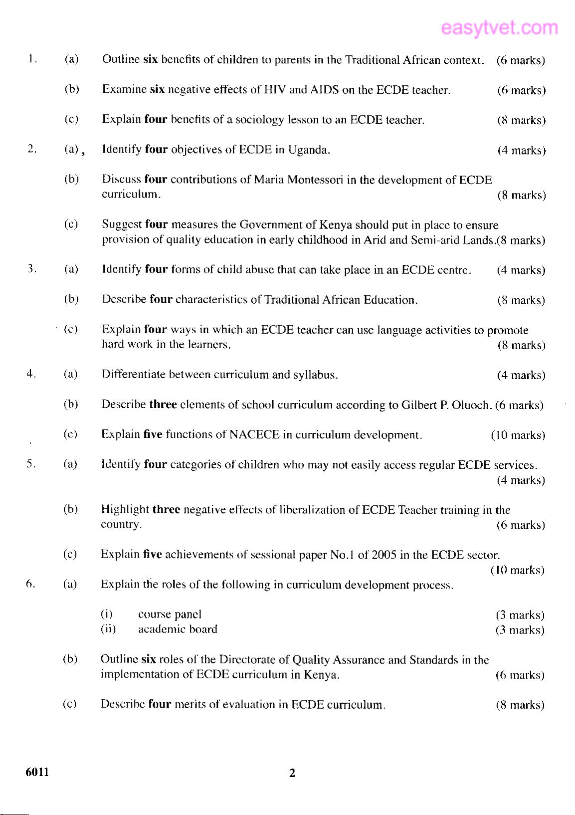 Foundation of Ecde and Curriculum Development (2014) — page 2 of 2