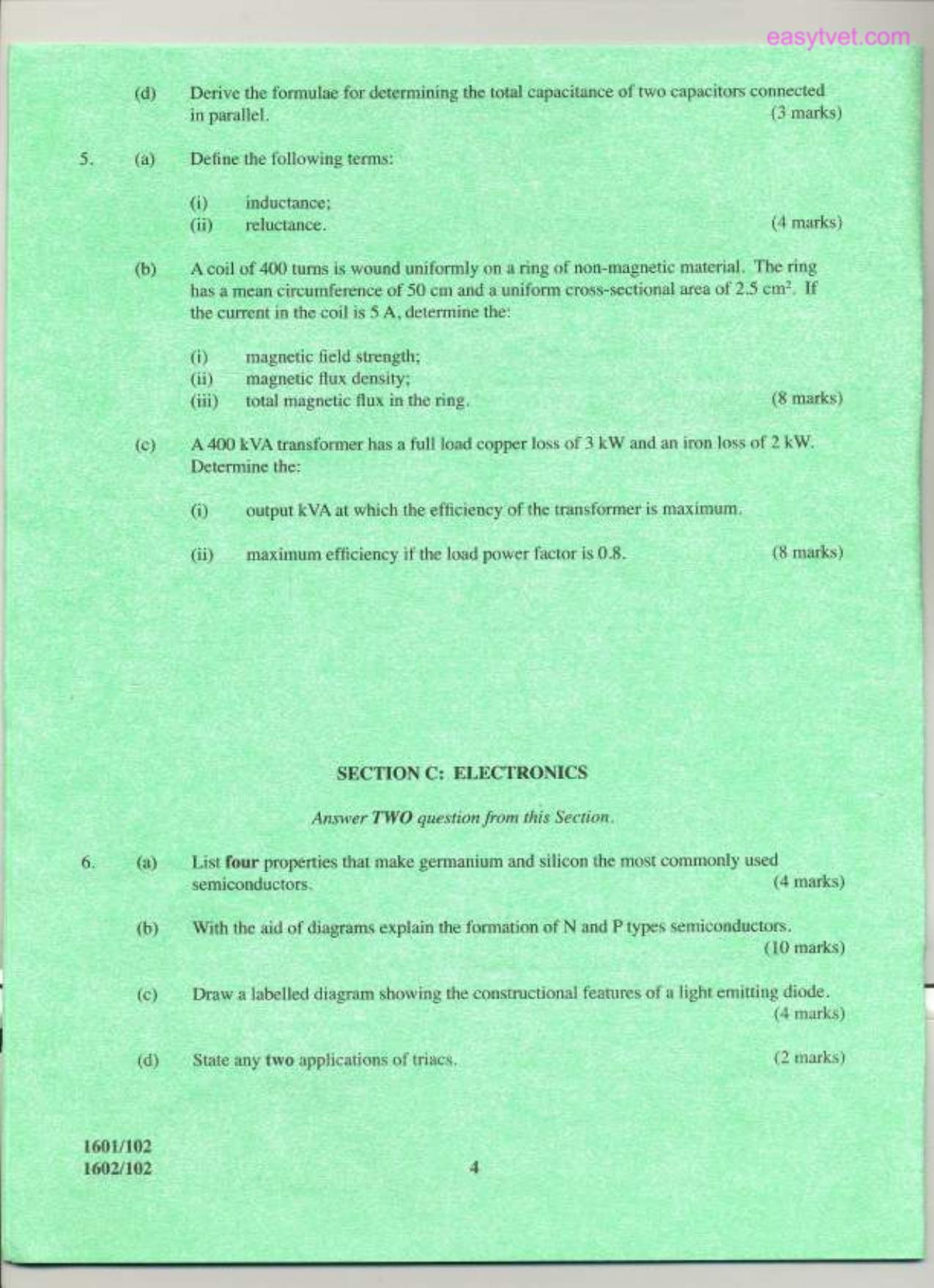Applied Science, Principles 1 and Electronics (2014) — page 4 of 5