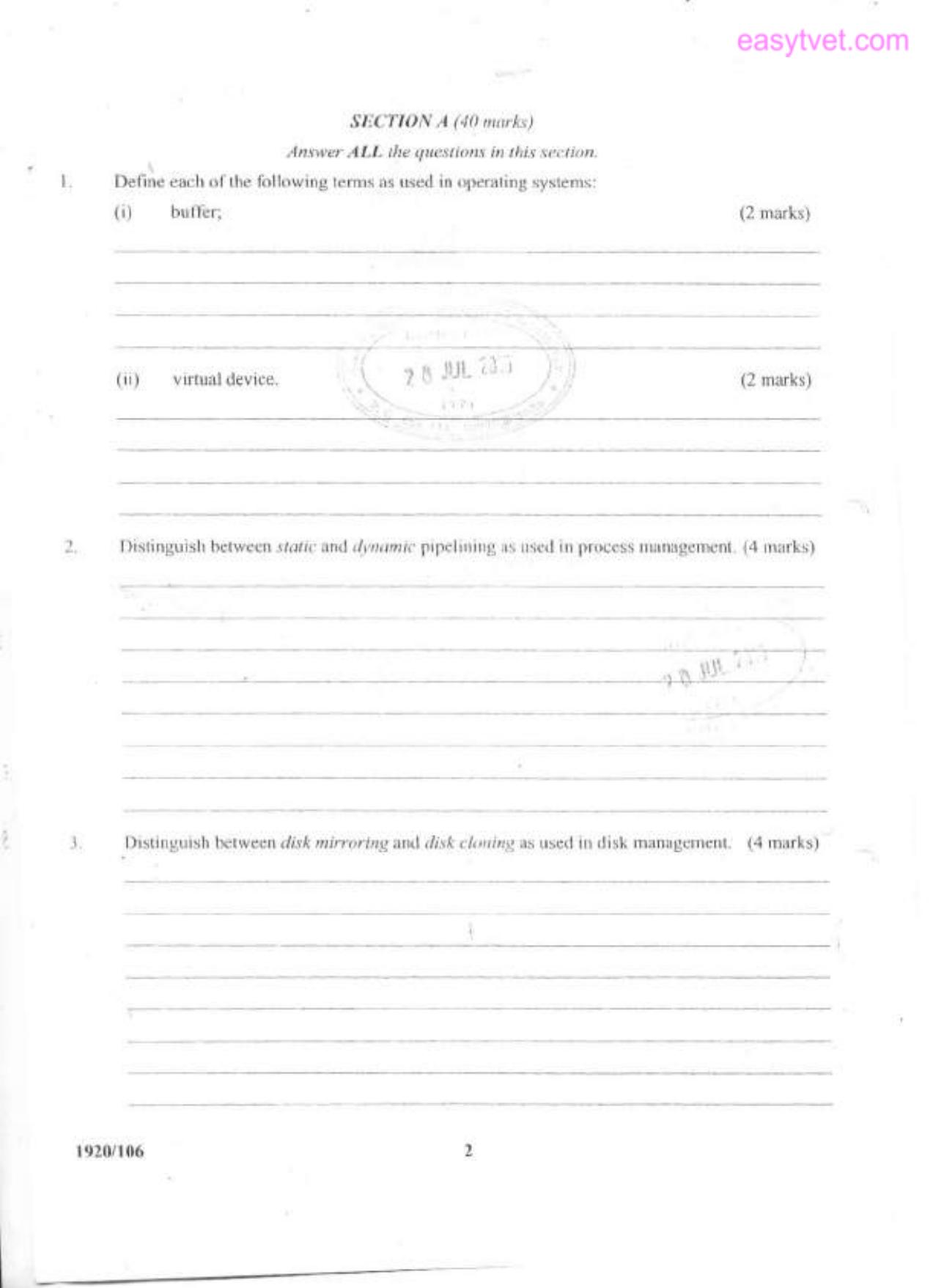 Operating Systems — page 2 of 10