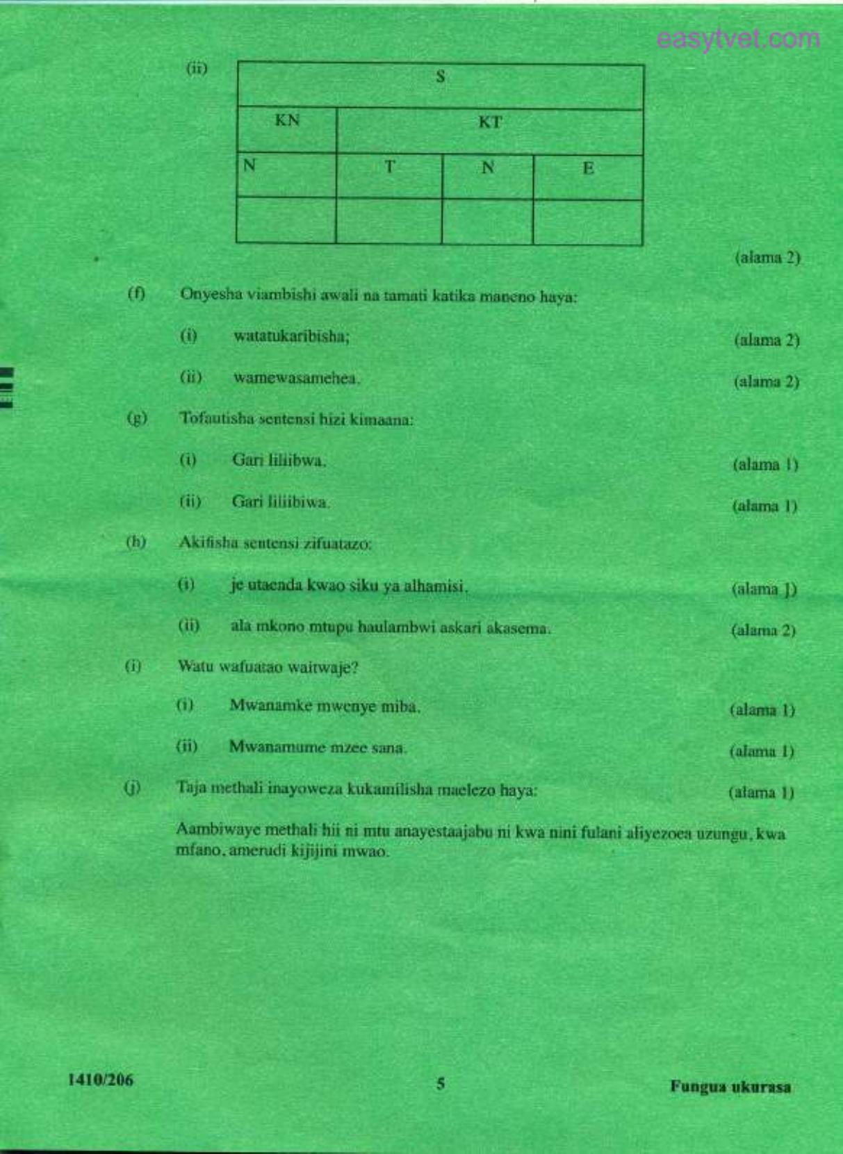 Kiswahili (2015) — page 5 of 6