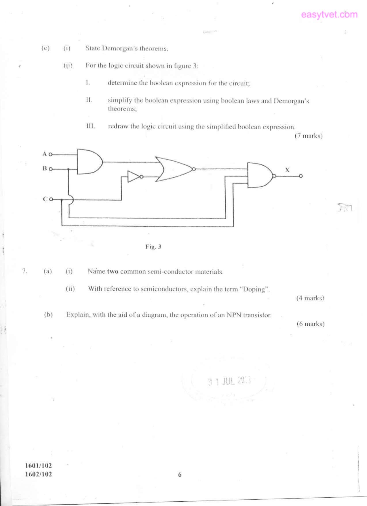 Applied Science, Electrical Principles and Electronics (2015) — page 6 of 8