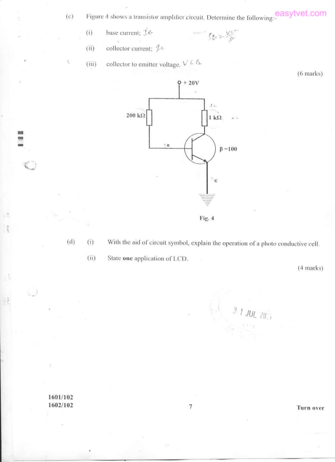 Applied Science, Electrical Principles and Electronics (2015) — page 7 of 8