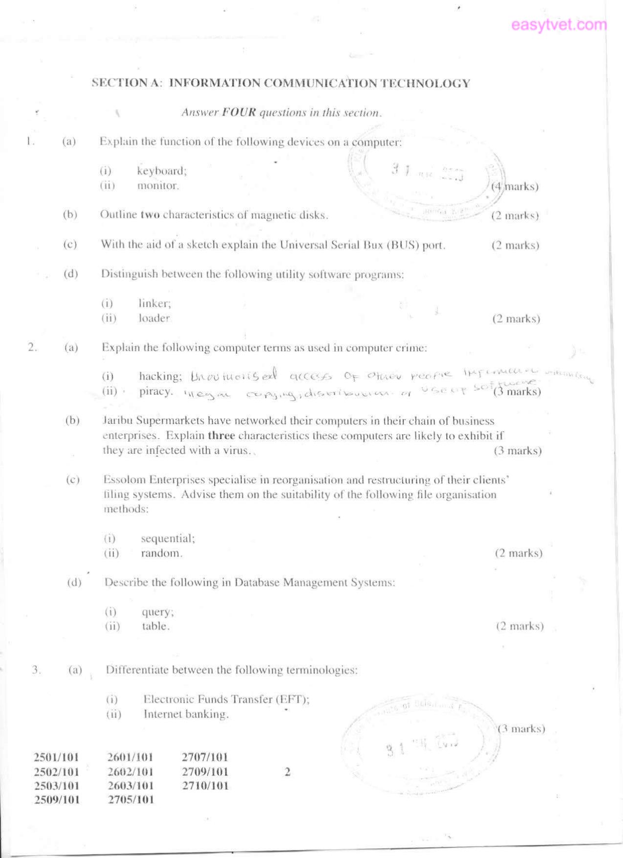 Information Communication Technology, Communication Skills and (2015) — page 2 of 5