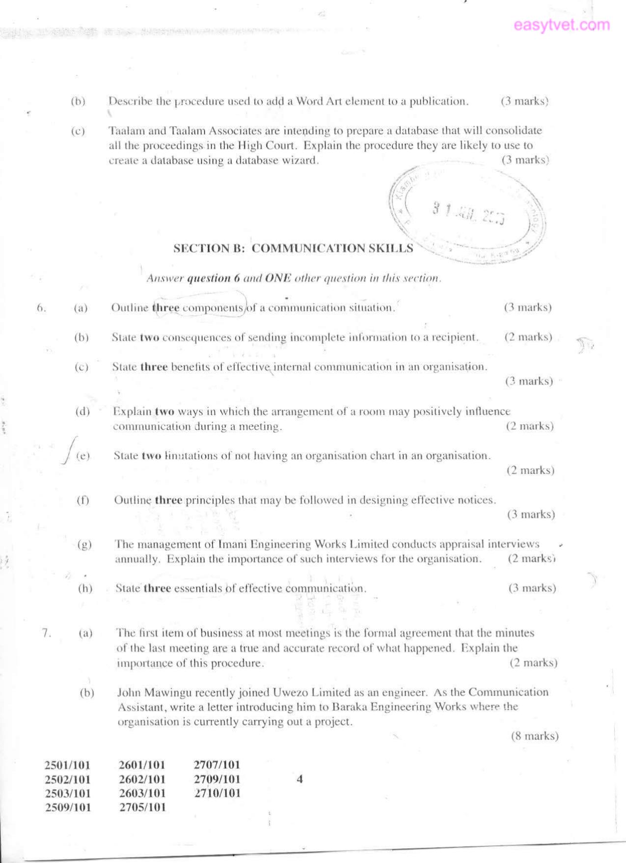Information Communication Technology, Communication Skills and (2015) — page 4 of 5