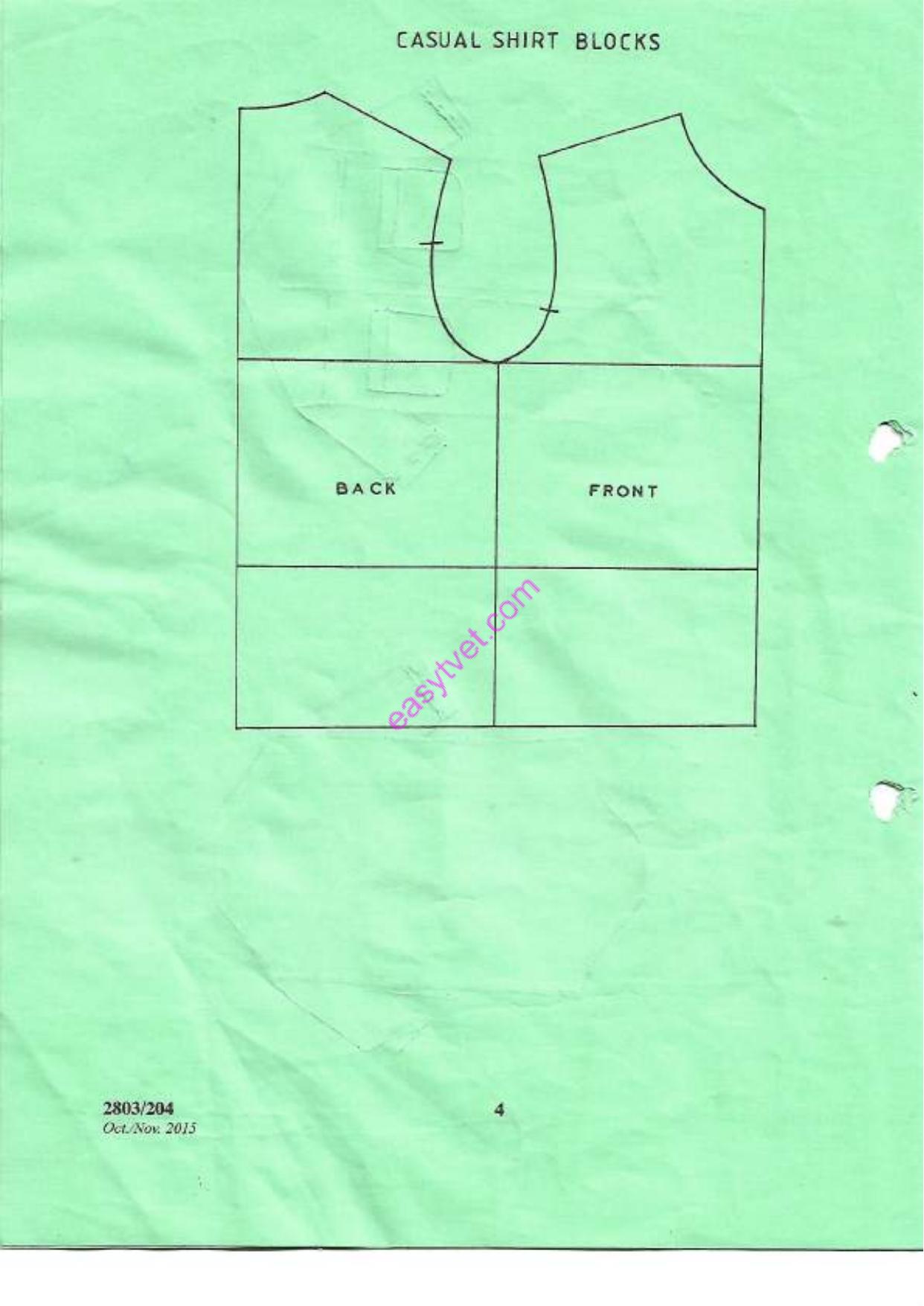 Pattern Construction Il and Pattern Crading Techniques Practical (2003) — page 4 of 6