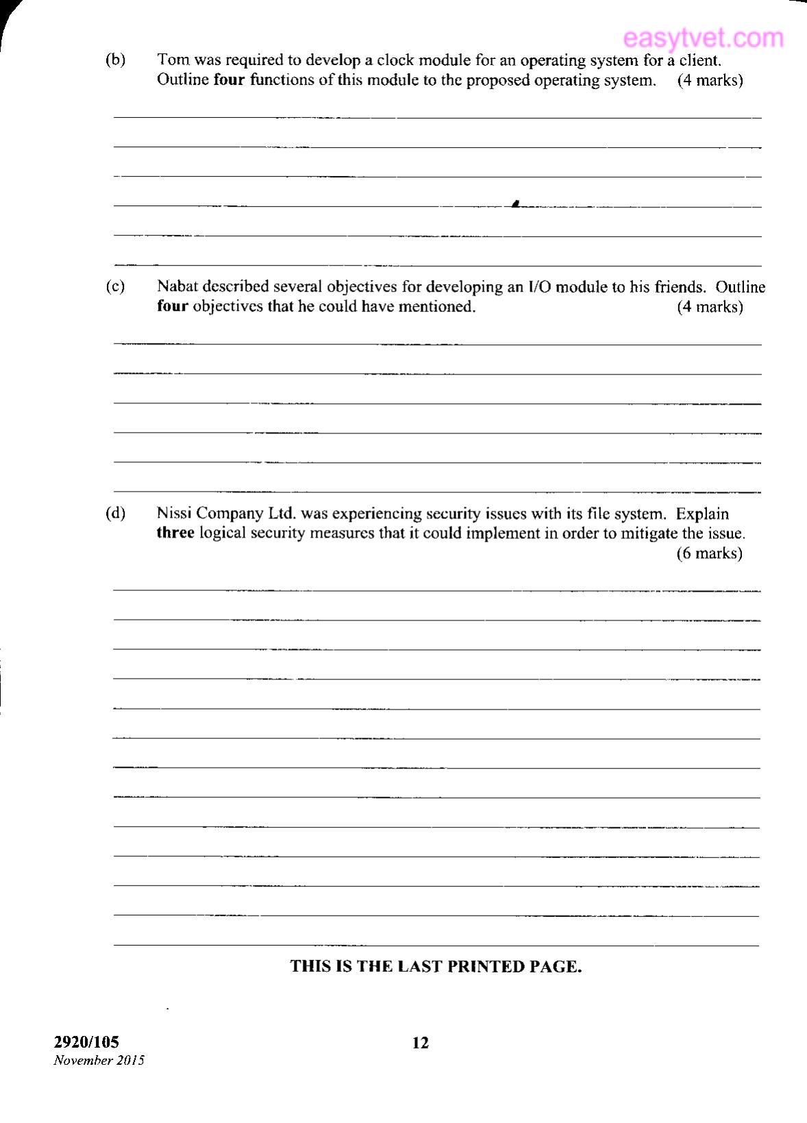 Operating Systems (2015) — page 12 of 12
