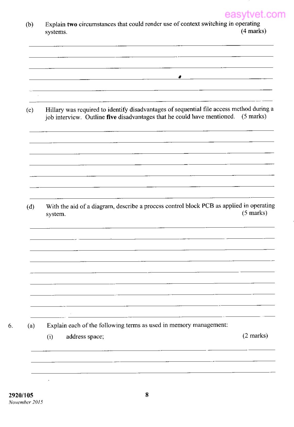 Operating Systems (2015) — page 8 of 12