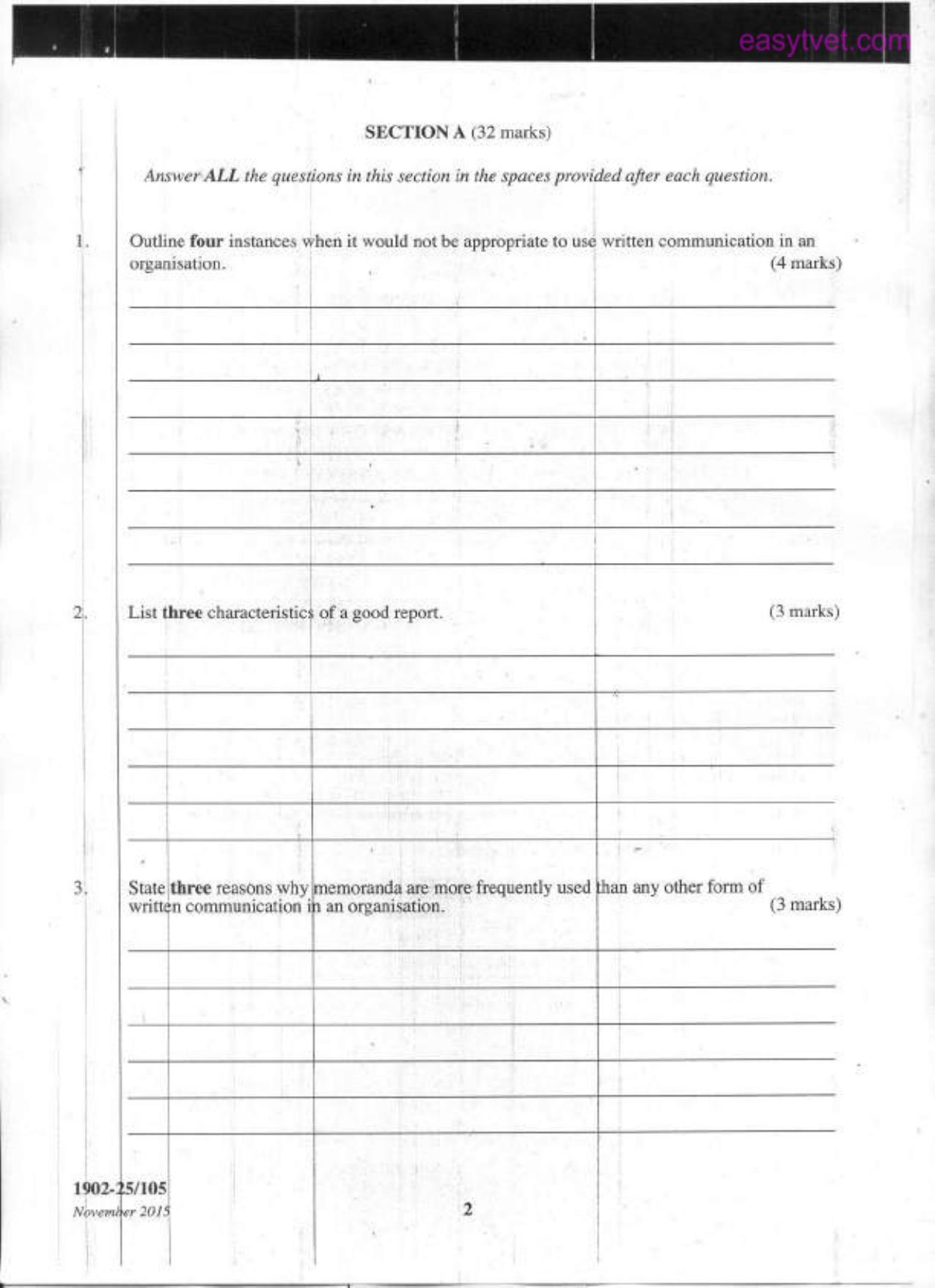 Craft Certificate in Information Communication Technology (2015) — page 2 of 6