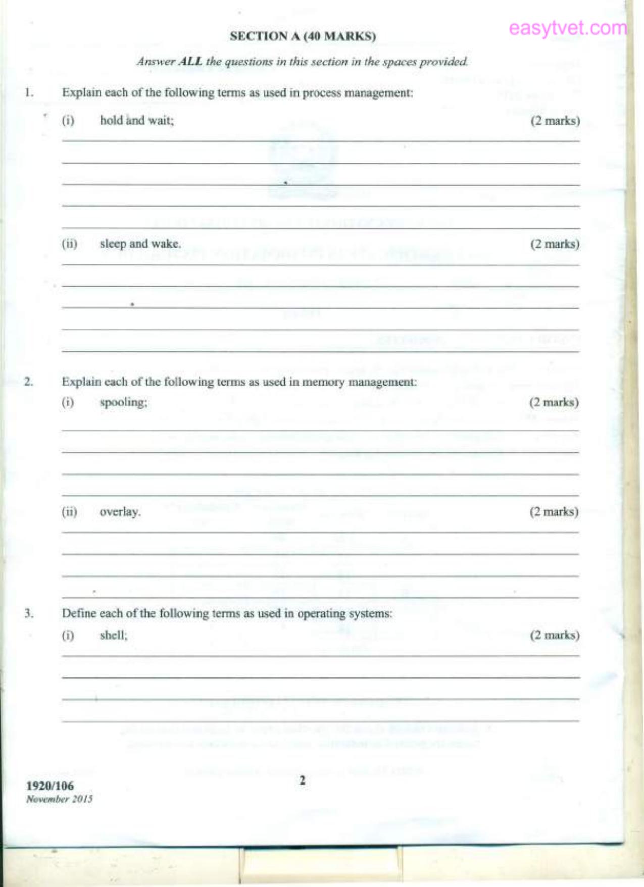 Ofperating Systems (2015) — page 2 of 12